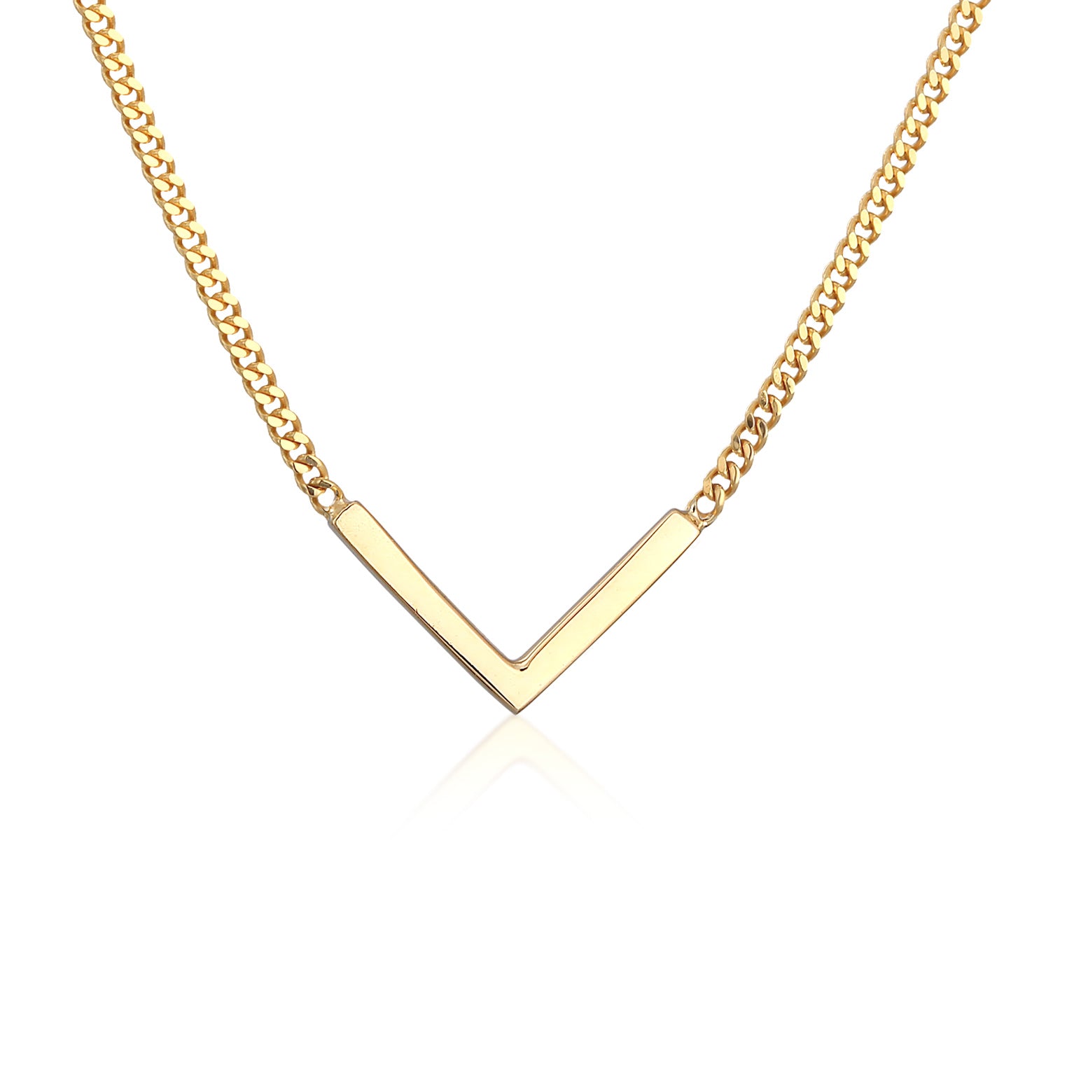 Gold - Elli PREMIUM | Halskette V-Form  | 925 Sterling Silber