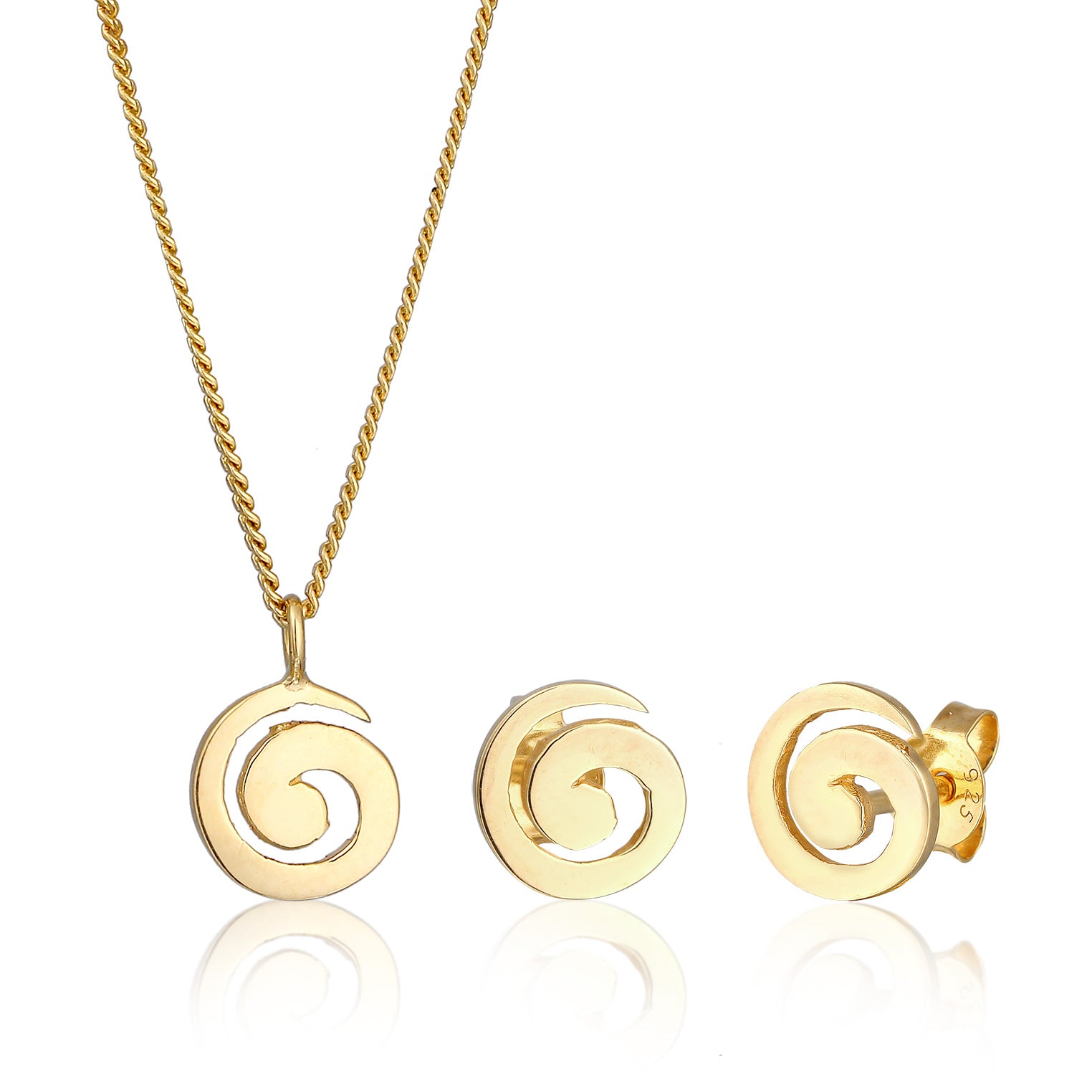 Gold - Elli | Schmuckset Spriale | 925er Sterling Silber Vergoldet