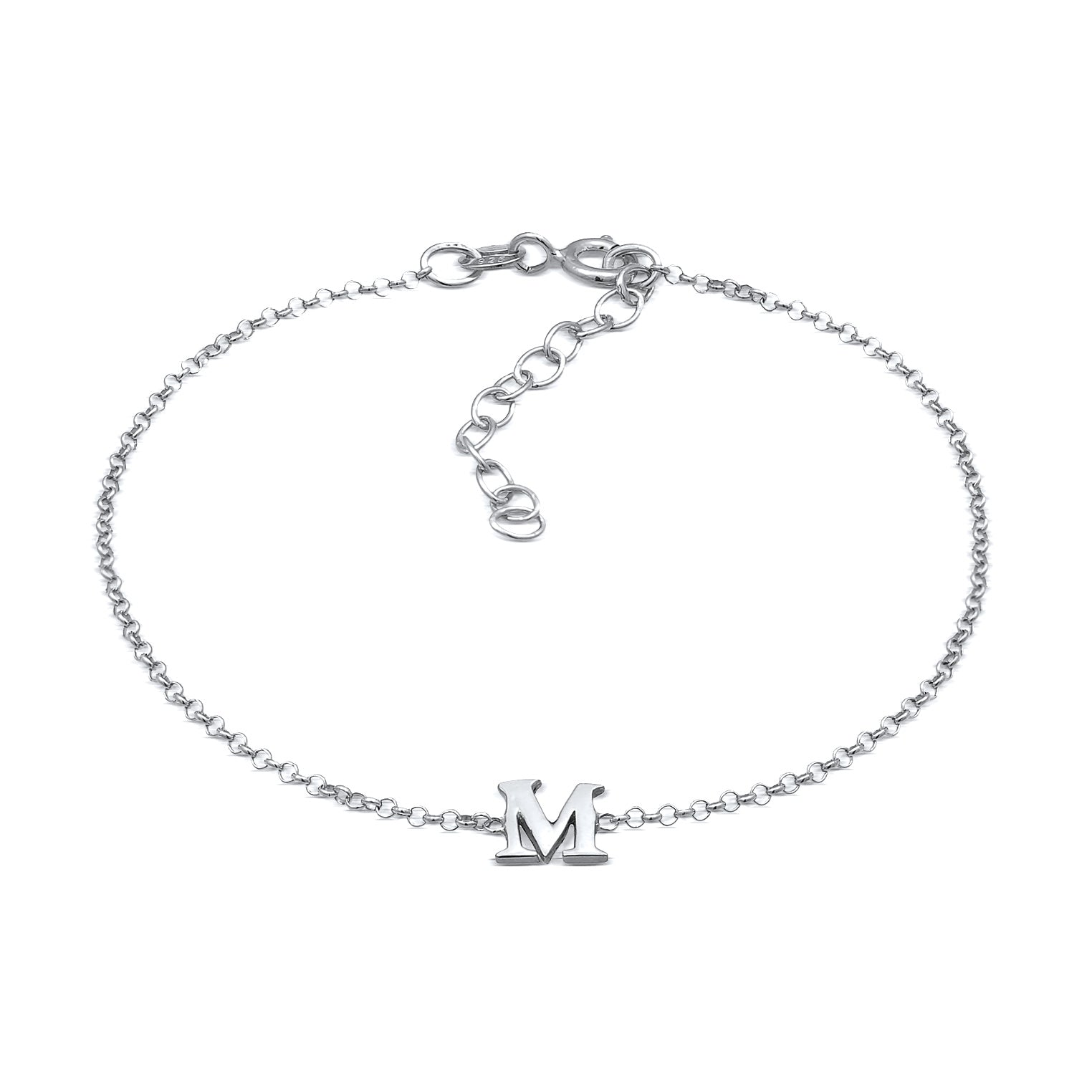 Silber - Elli | Armband Buchstabe M | 925er Sterling Silber