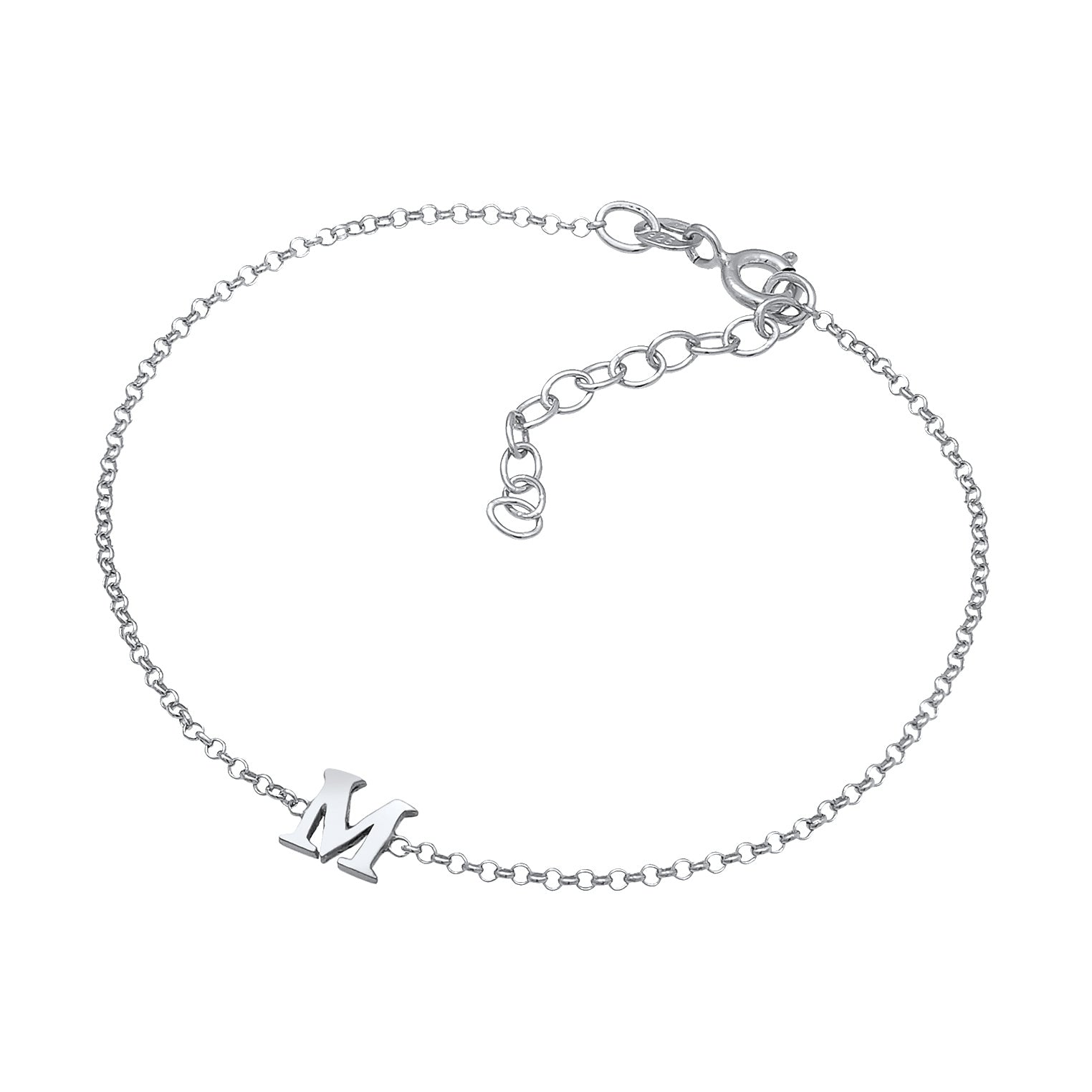 Silber - Elli | Armband Buchstabe M | 925er Sterling Silber