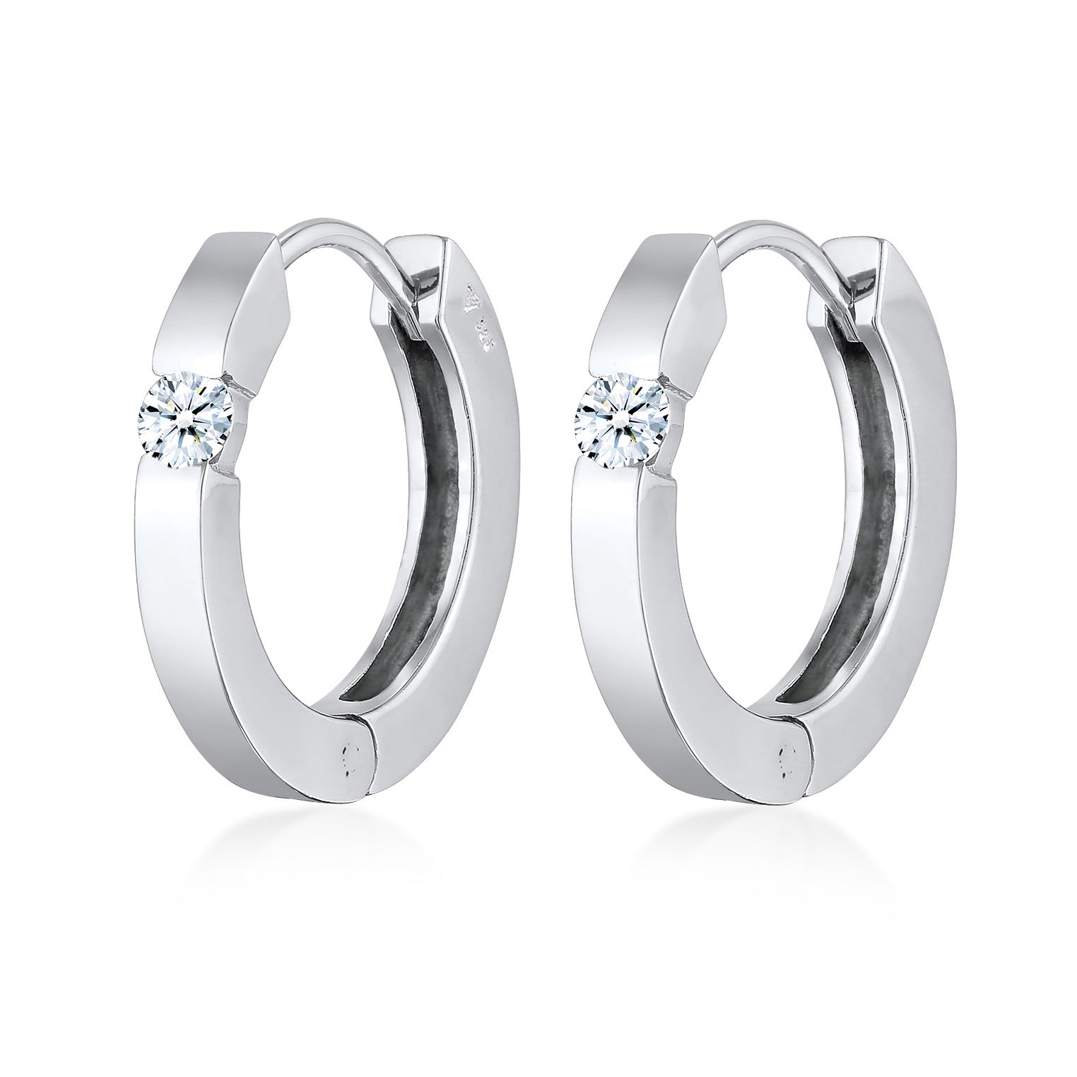 Silber - Elli DIAMONDS | Creolen | Diamant (Weiß, 0.22 ct.) | 925er Sterling Silber