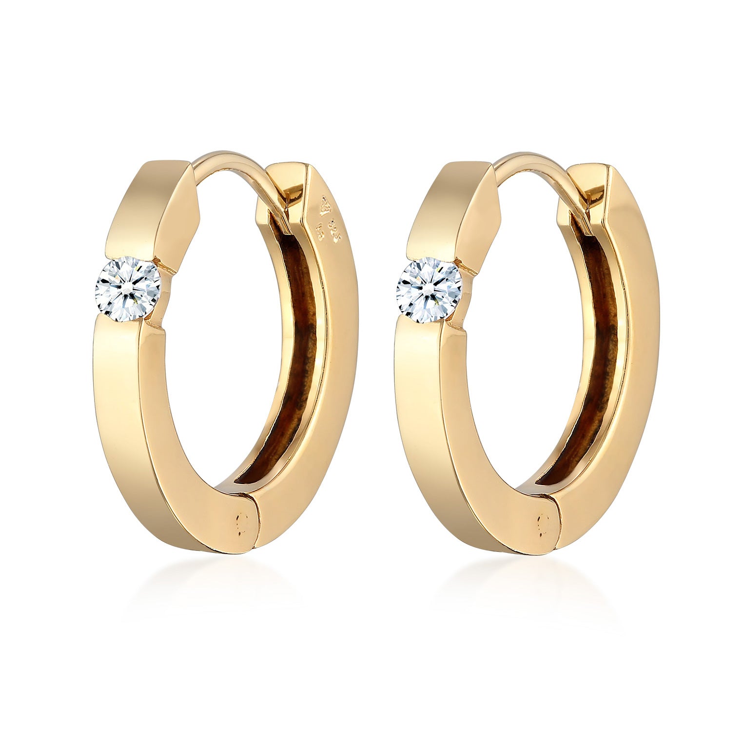 Gold - Elli DIAMONDS | Creolen | Diamant (Weiß, 0.22 ct.) | 925er Sterling Silber