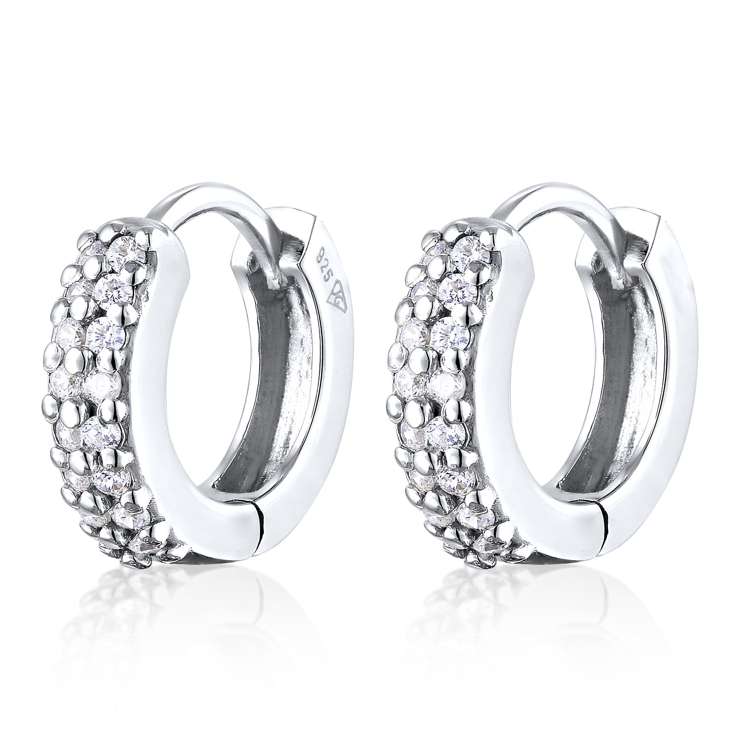 Silber - Elli | Creolen | Zirkonia (Weiß) | 925er Sterling Silber