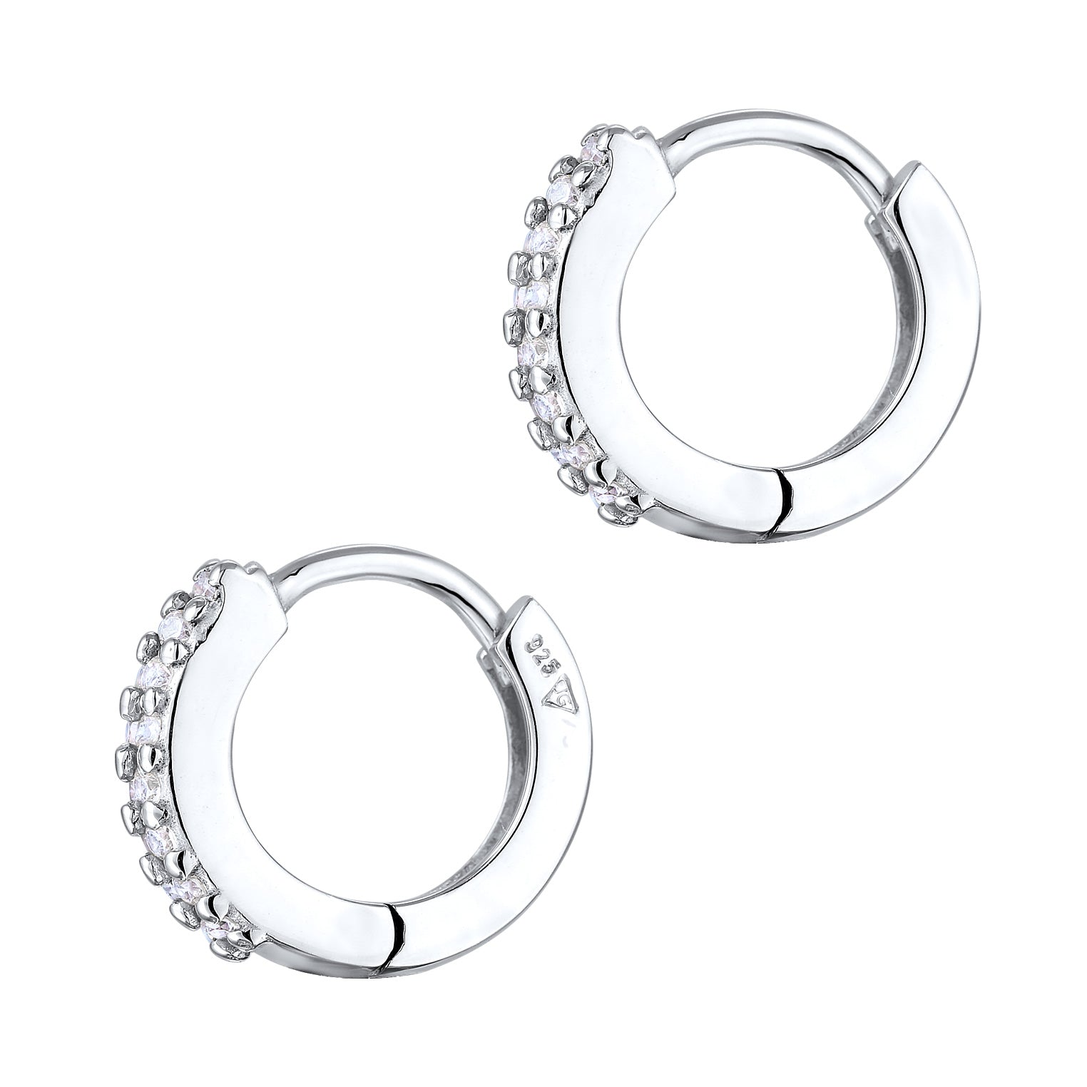 Silber - Elli | Creolen | Zirkonia (Weiß) | 925er Sterling Silber