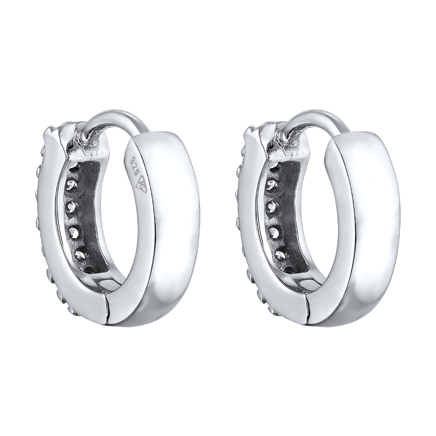 Silber - Elli | Creolen | Zirkonia (Weiß) | 925er Sterling Silber