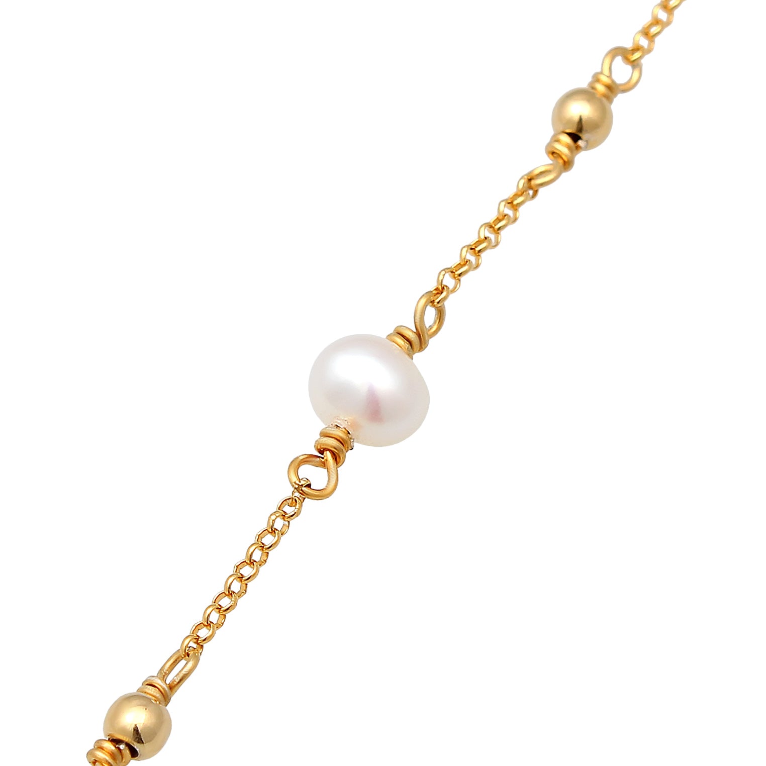 Gold - Elli | Armband  | Süßwasserzuchtperle | 925er Sterling Silber Vergoldet