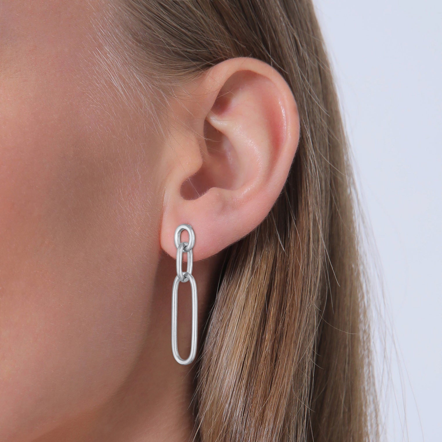 Silber - Elli | Ohrhänger Kettenglieder | 925er Sterling Silber