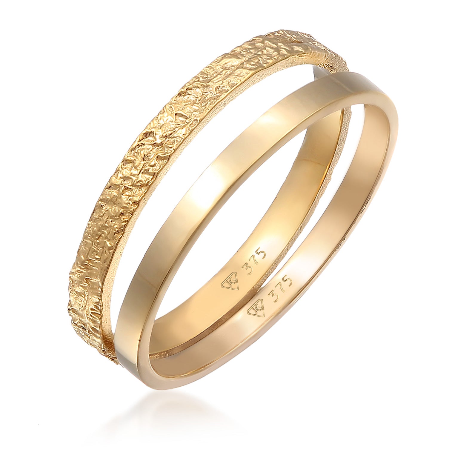 Gold - Elli PREMIUM | Bandring 2er Set | 925er Sterling Silber