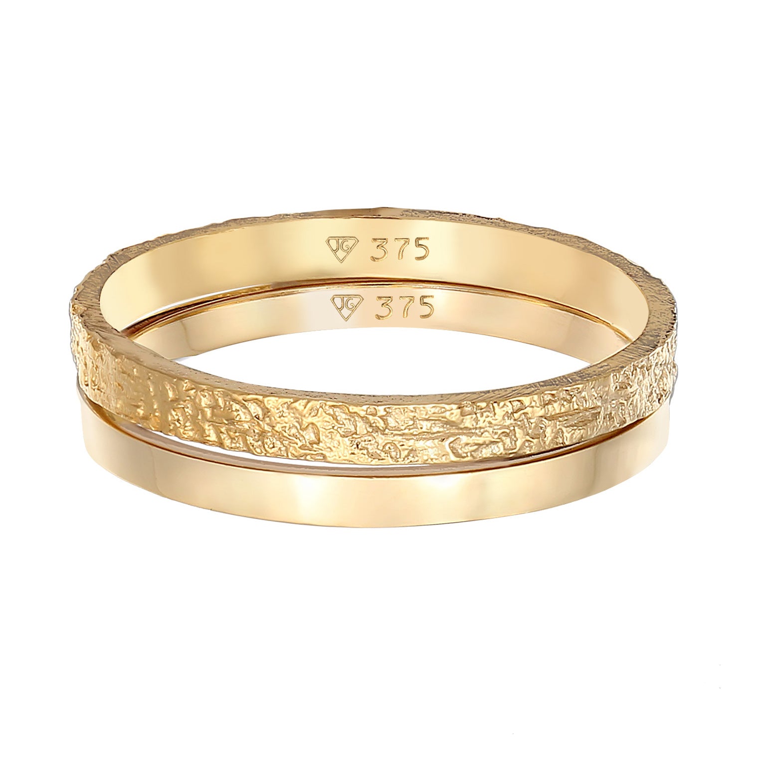 Gold - Elli PREMIUM | Bandring 2er Set | 925er Sterling Silber