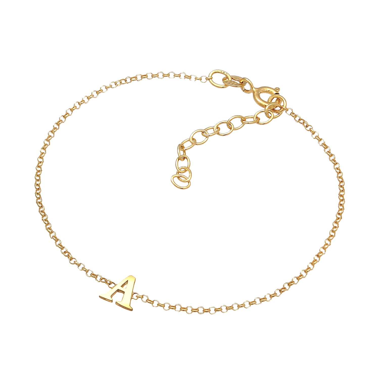 Gold - Elli | Armband Buchstabe A | 925er Sterling Silber Vergoldet