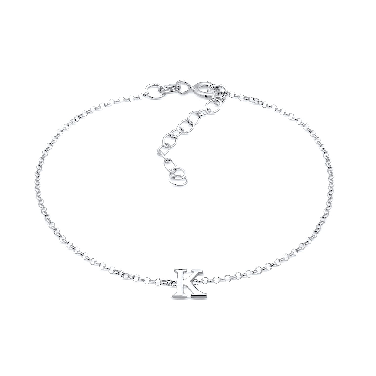 Silber - Elli | Armband Buchstabe K | 925er Sterling Silber