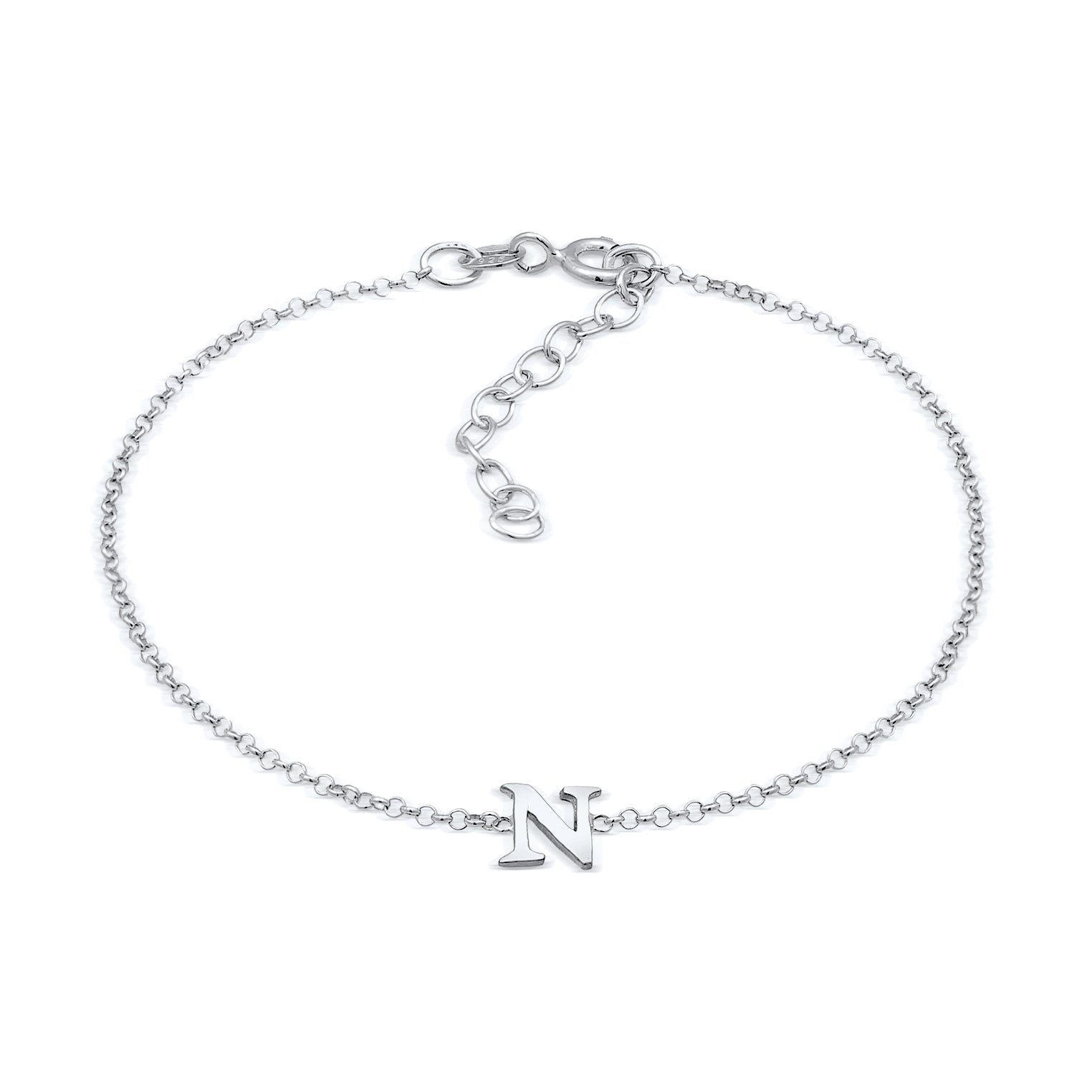 Silber - Elli | Armband Buchstabe N | 925er Sterling Silber