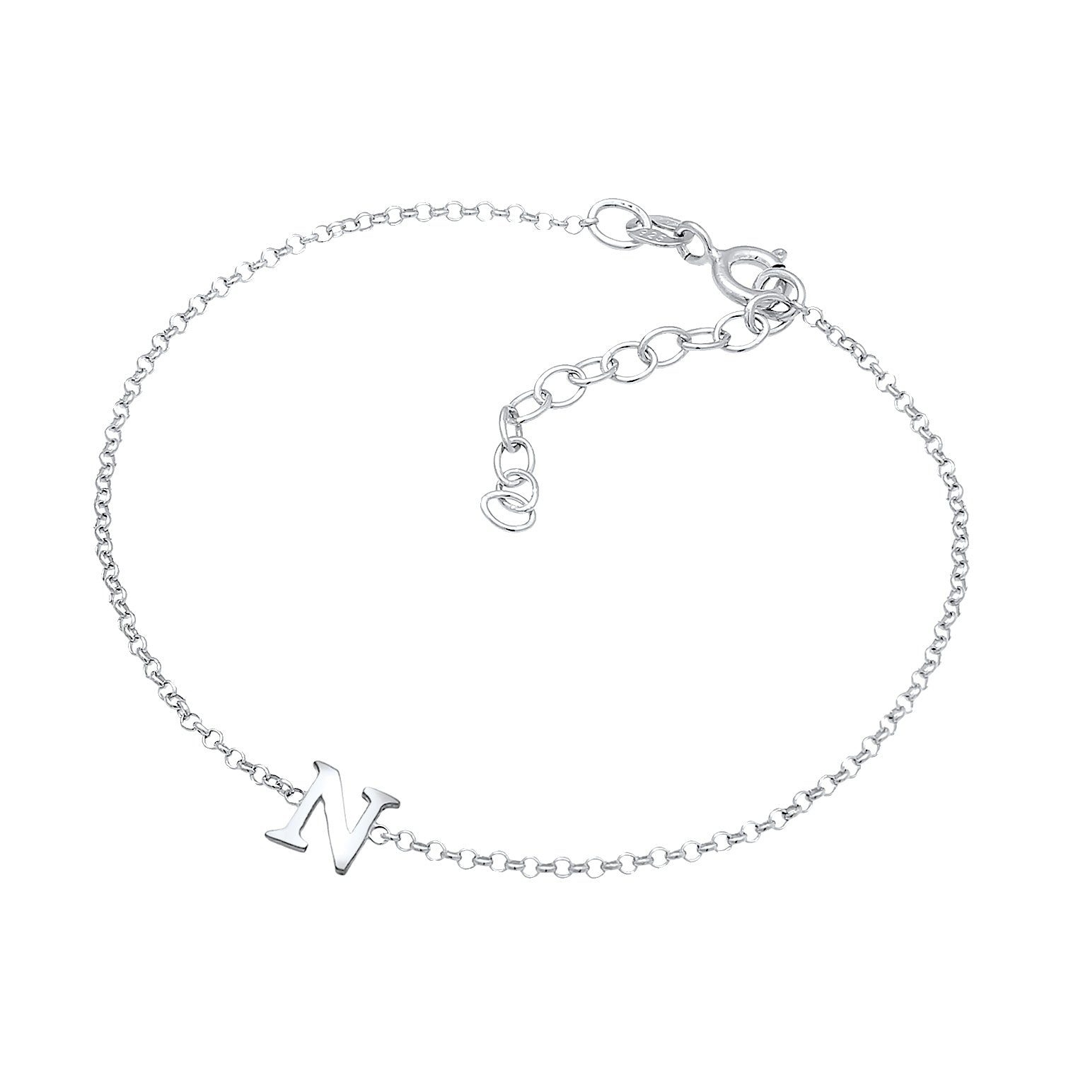 Silber - Elli | Armband Buchstabe N | 925er Sterling Silber
