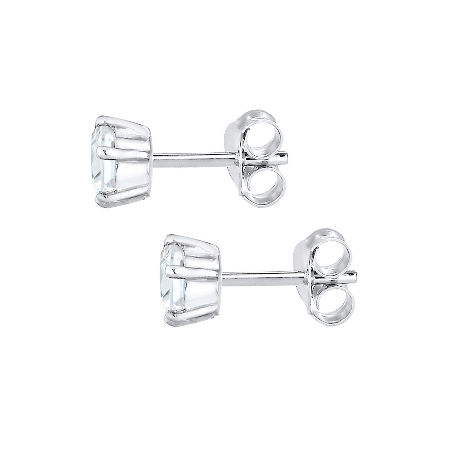 Silber - Elli | Ohrstecker Basic | Mit Kristallen von Swarovski® (Weiß) | 925er Sterling Silber
