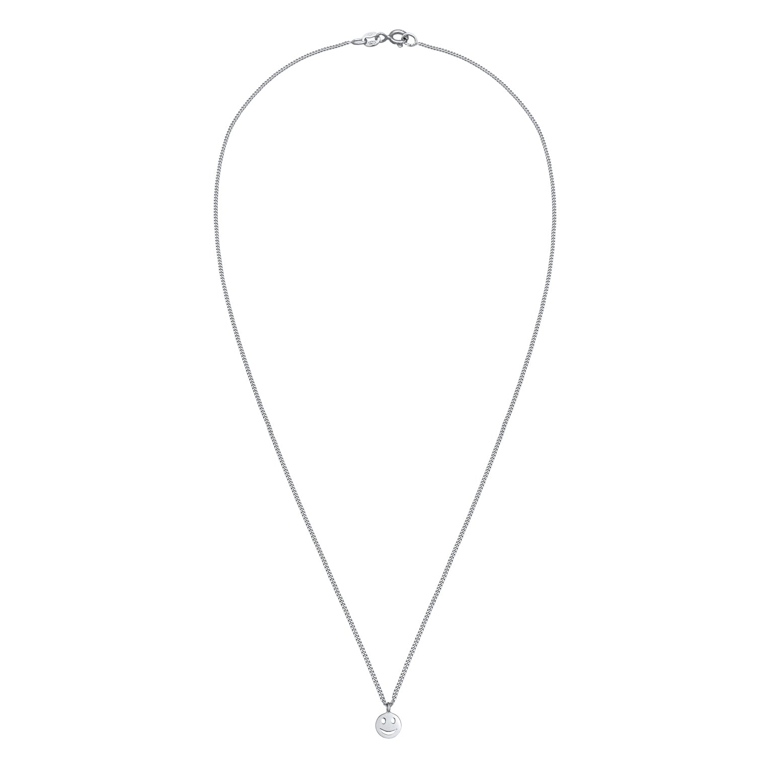 Silber - Elli | Halskette mit Smiling Face | 925er Sterling Silber Vergoldet