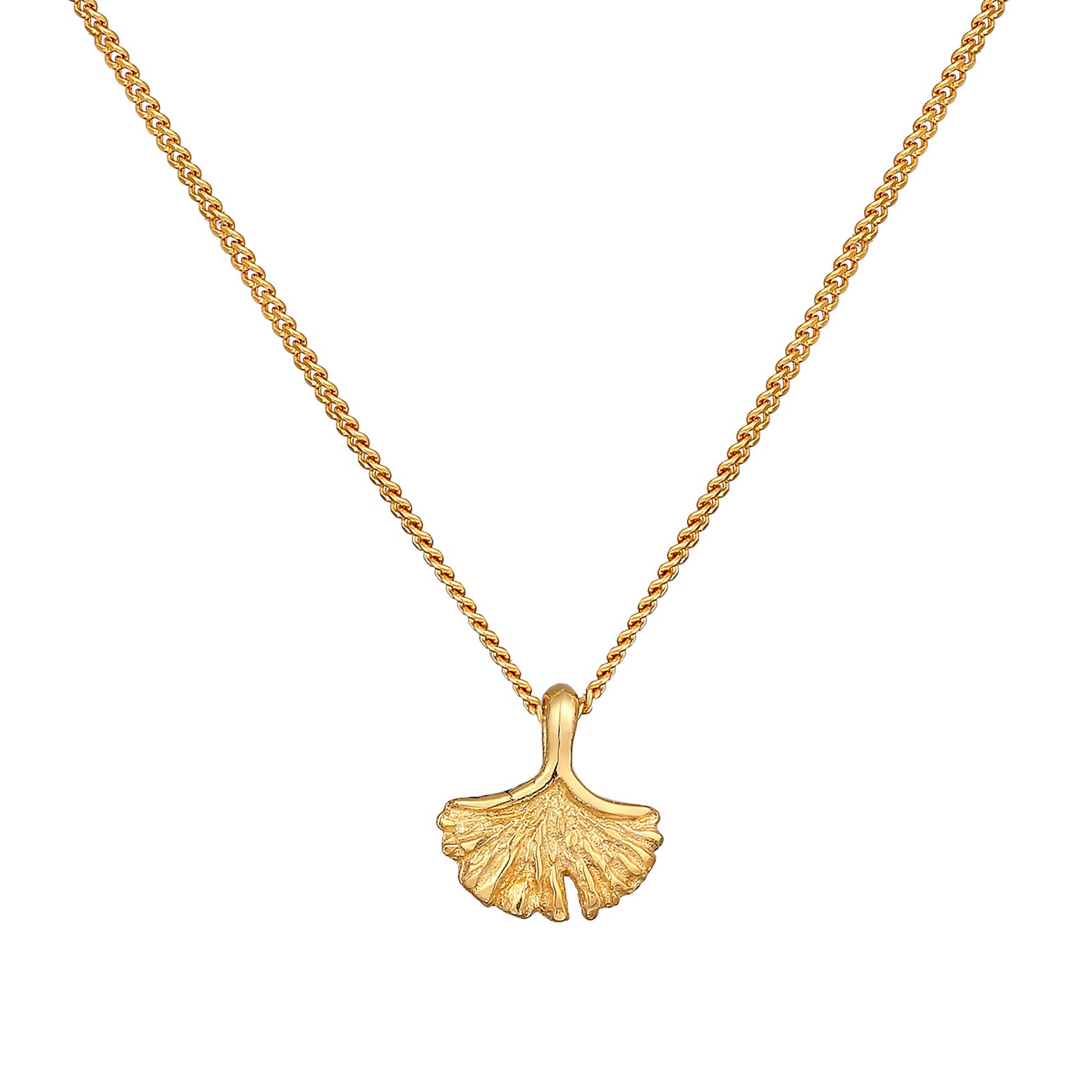 Gold - Elli PREMIUM | Halskette Gingko | 375er Gelbgold