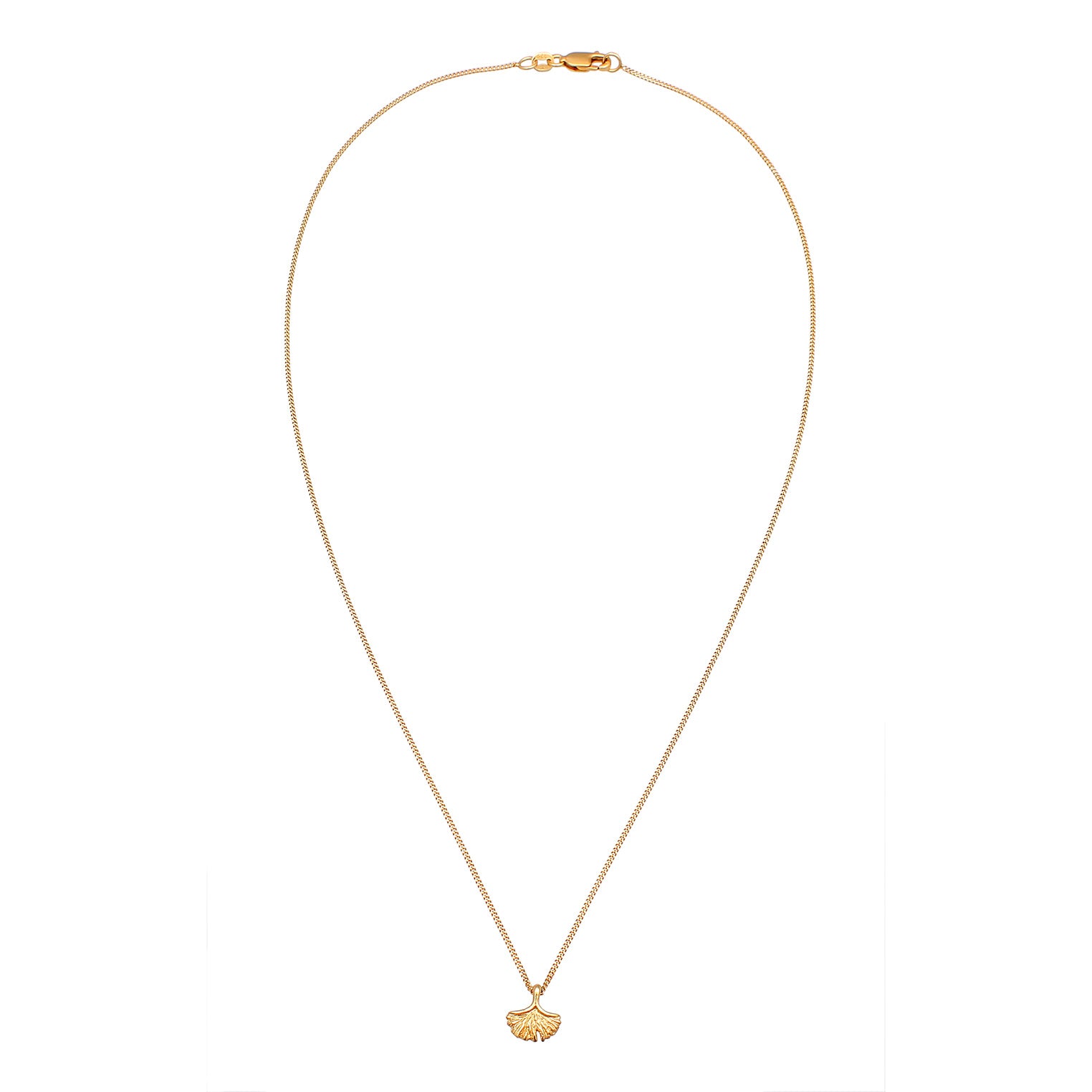Gold - Elli PREMIUM | Halskette Gingko | 375er Gelbgold