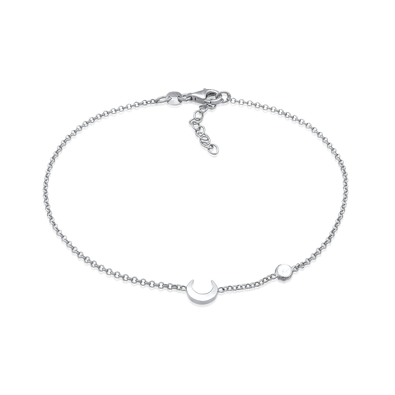 Silber - Elli | Armband Mond | Mondstein (Weiß) | 925er Sterling Silber