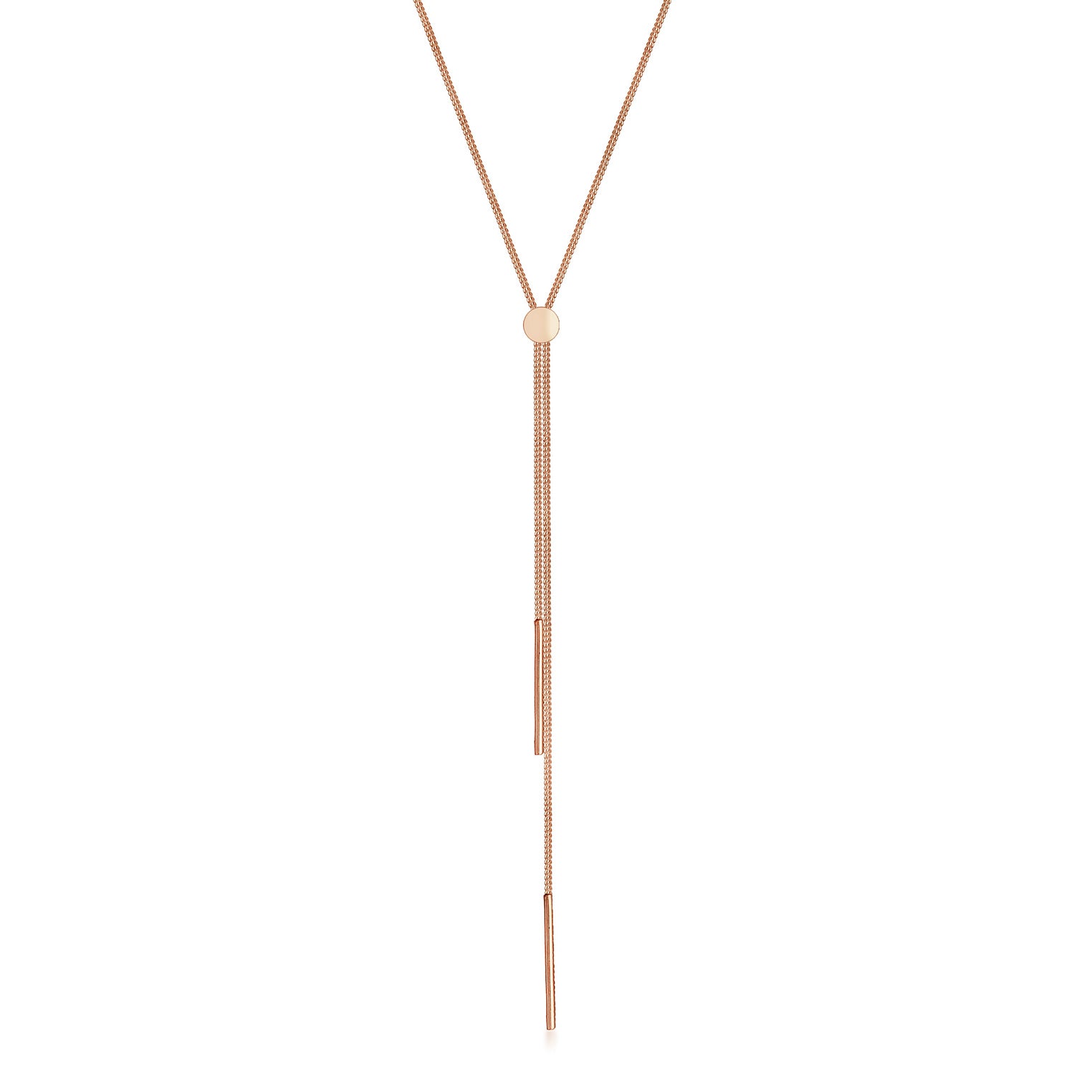 Roségold - Elli | Y-Halskette | 925 Sterling Silber Rosévergoldet