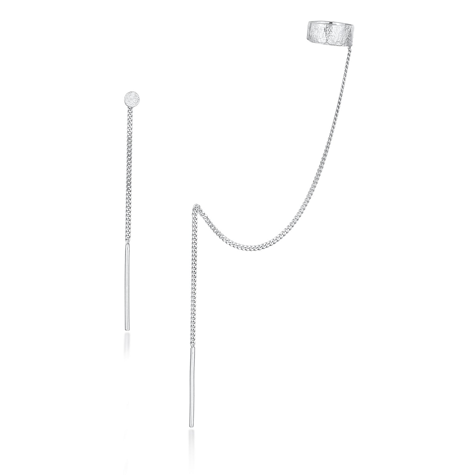 Silber - Elli | Ohrring-Set Ear Cuff Kette | 925er Sterling Silber