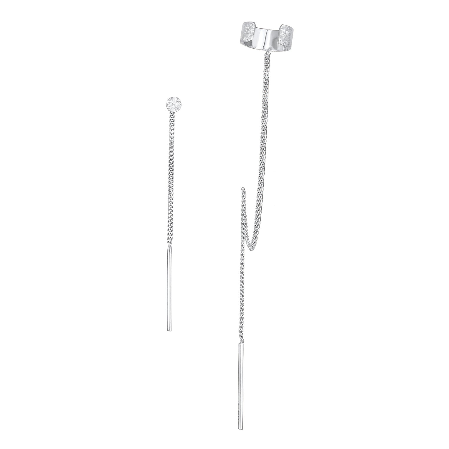 Silber - Elli | Ohrring-Set Ear Cuff Kette | 925er Sterling Silber