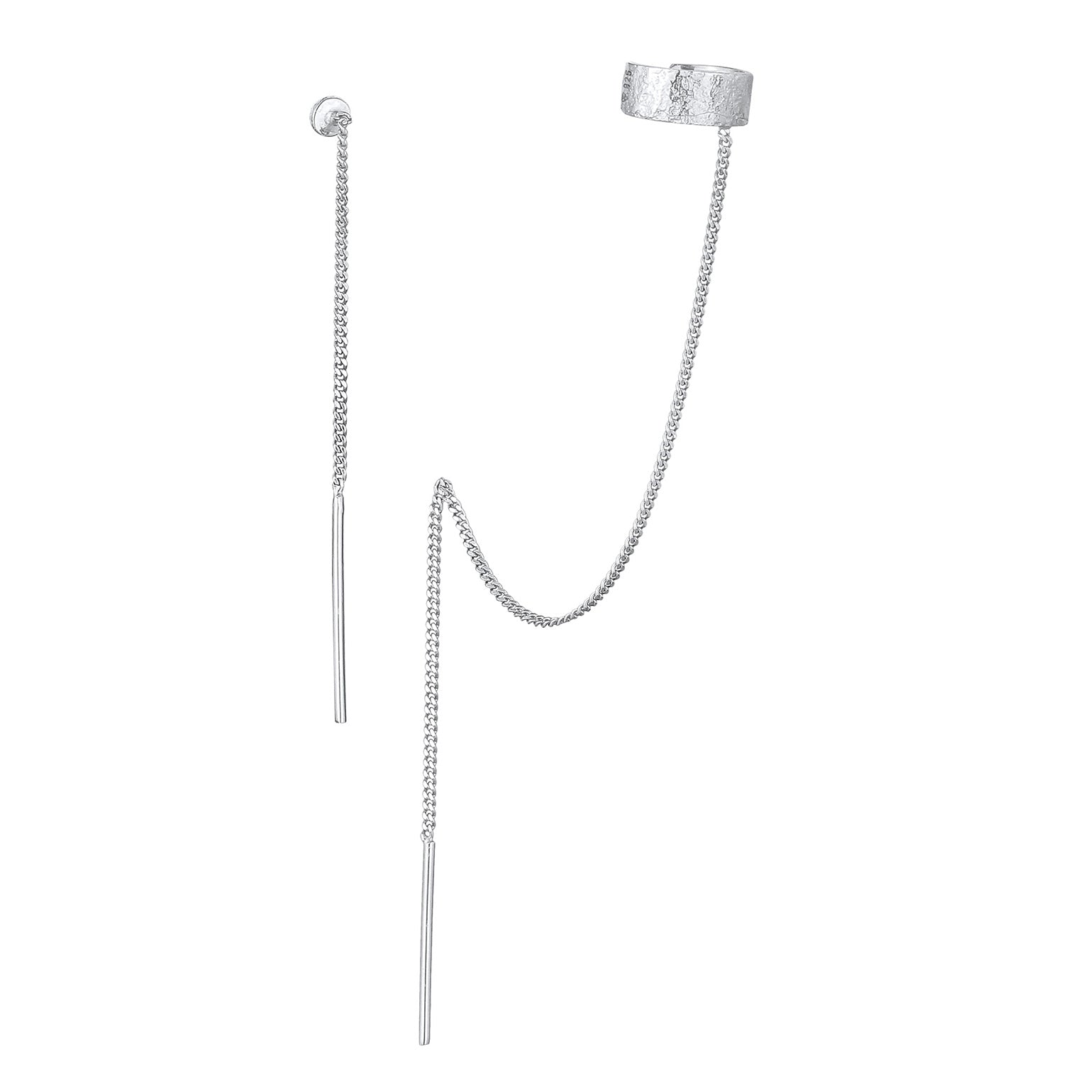 Silber - Elli | Ohrring-Set Ear Cuff Kette | 925er Sterling Silber