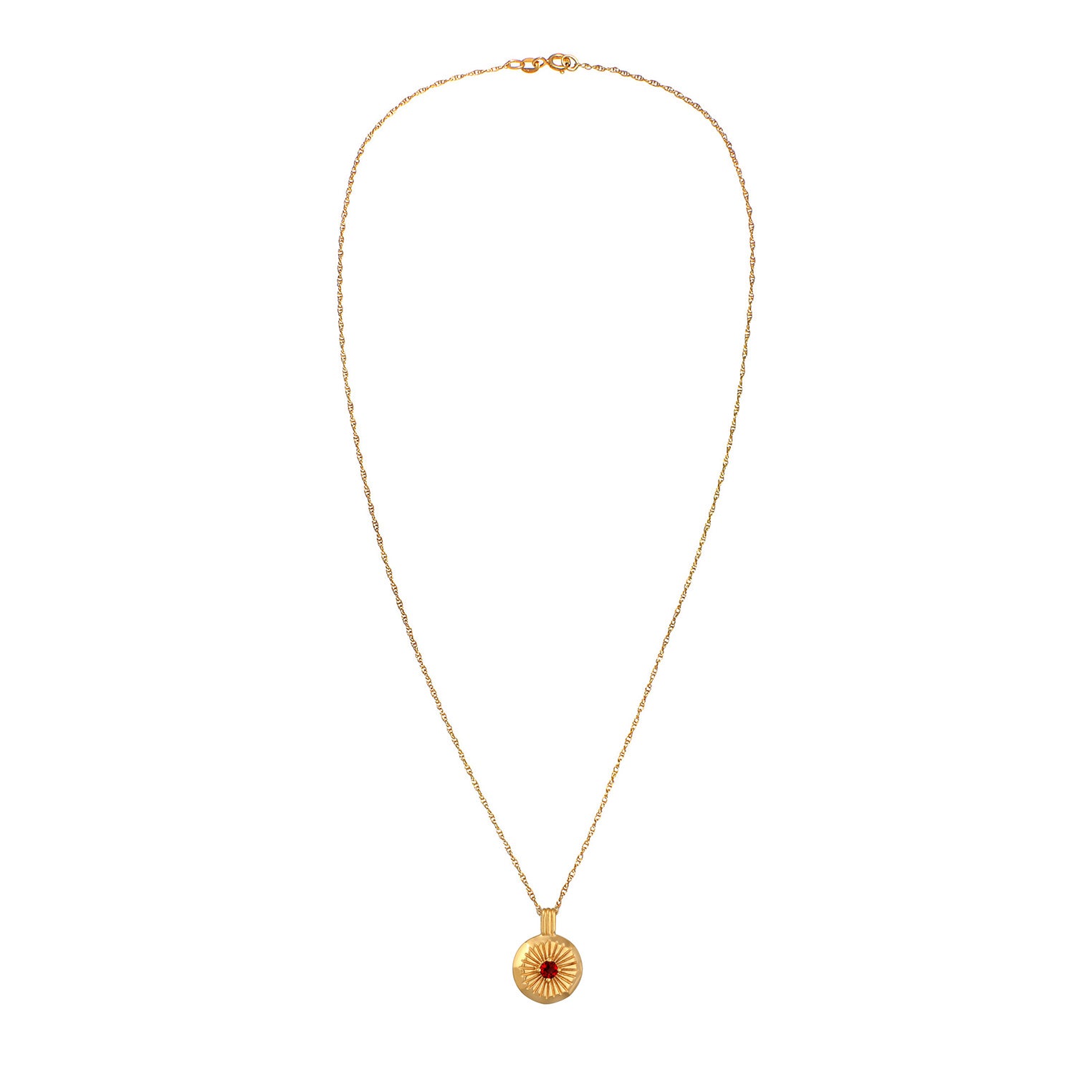 Gold - Elli | Halskette Organic | Granat (Rot) | 925er Sterling Silber Vergoldet