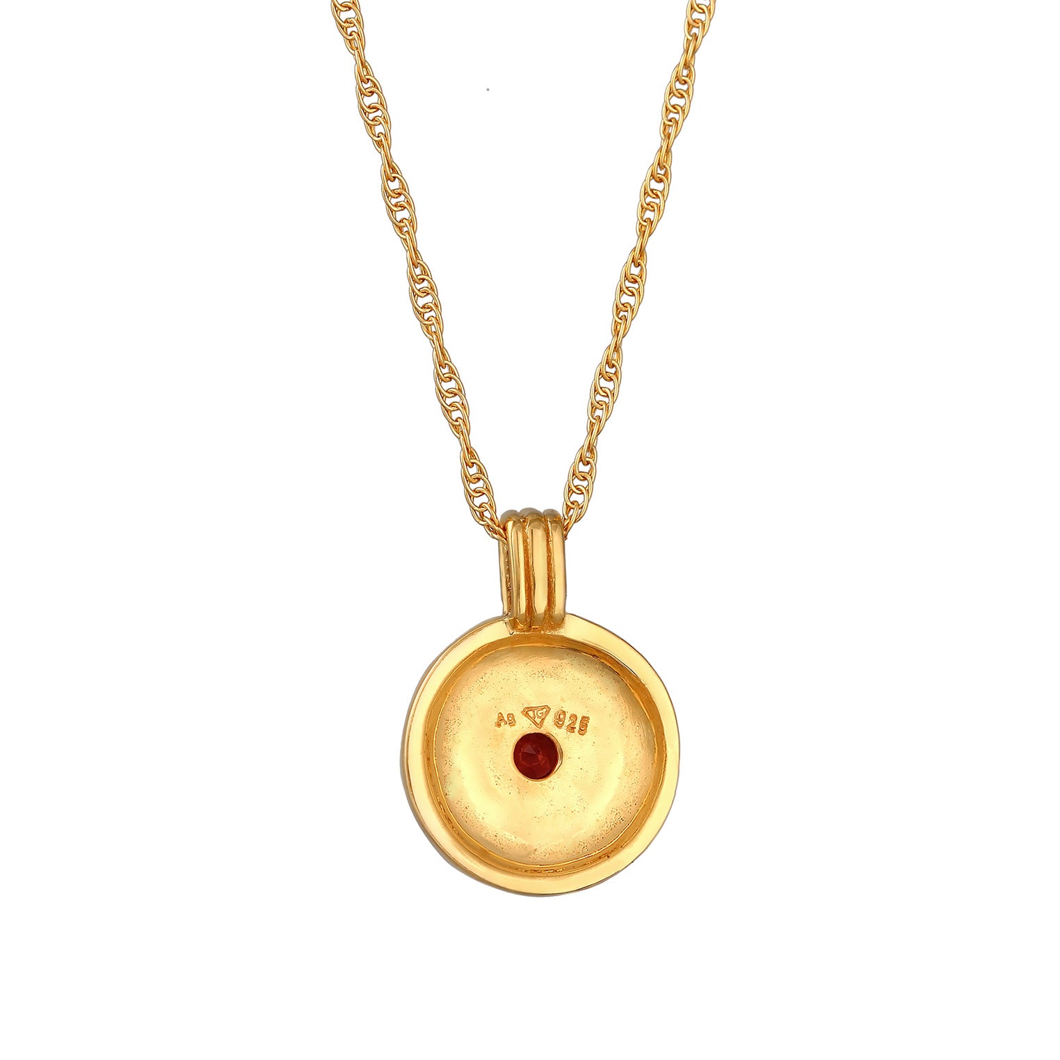 Gold - Elli | Halskette Organic | Granat (Rot) | 925er Sterling Silber Vergoldet