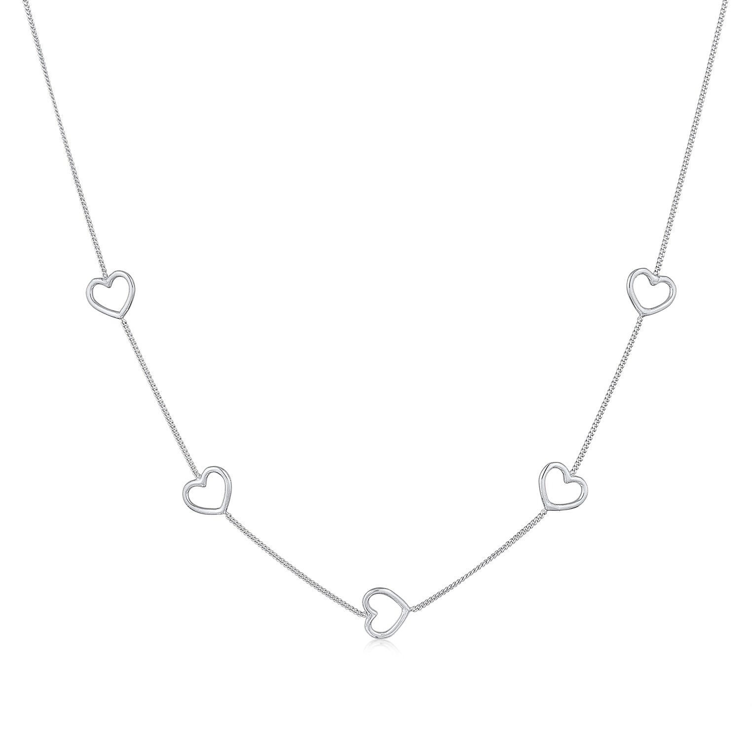 Silber - Elli | Halskette Herz | 925er Sterling Silber Vergoldet