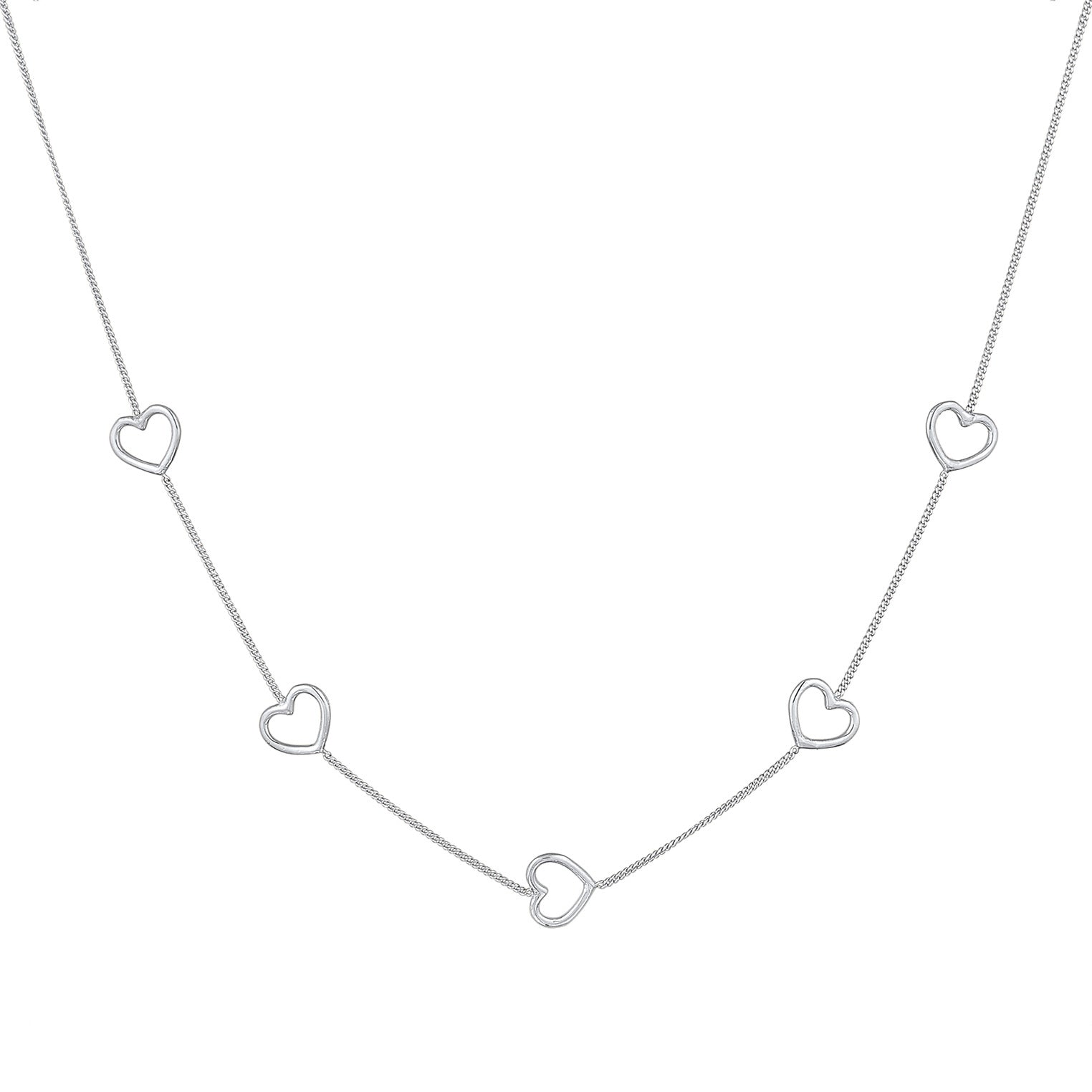 Silber - Elli | Halskette Herz | 925er Sterling Silber Vergoldet