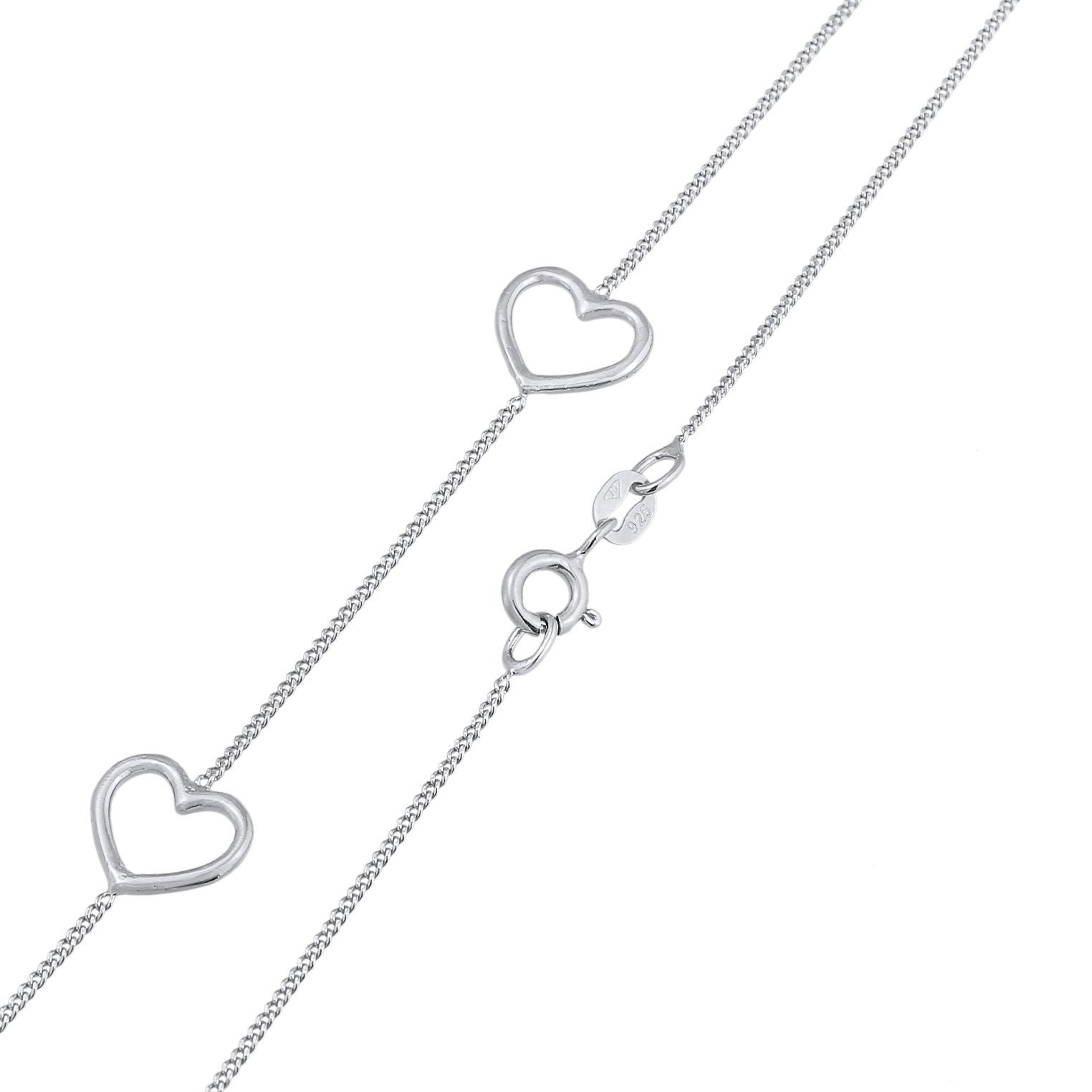 Silber - Elli | Halskette Herz | 925er Sterling Silber Vergoldet