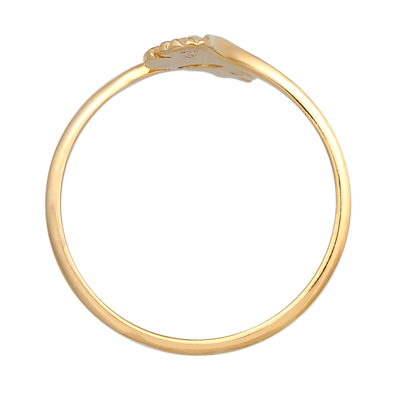 Gold - Elli PREMIUM | Ring Ginkgo Blatt Offen | 375er Gelbgold