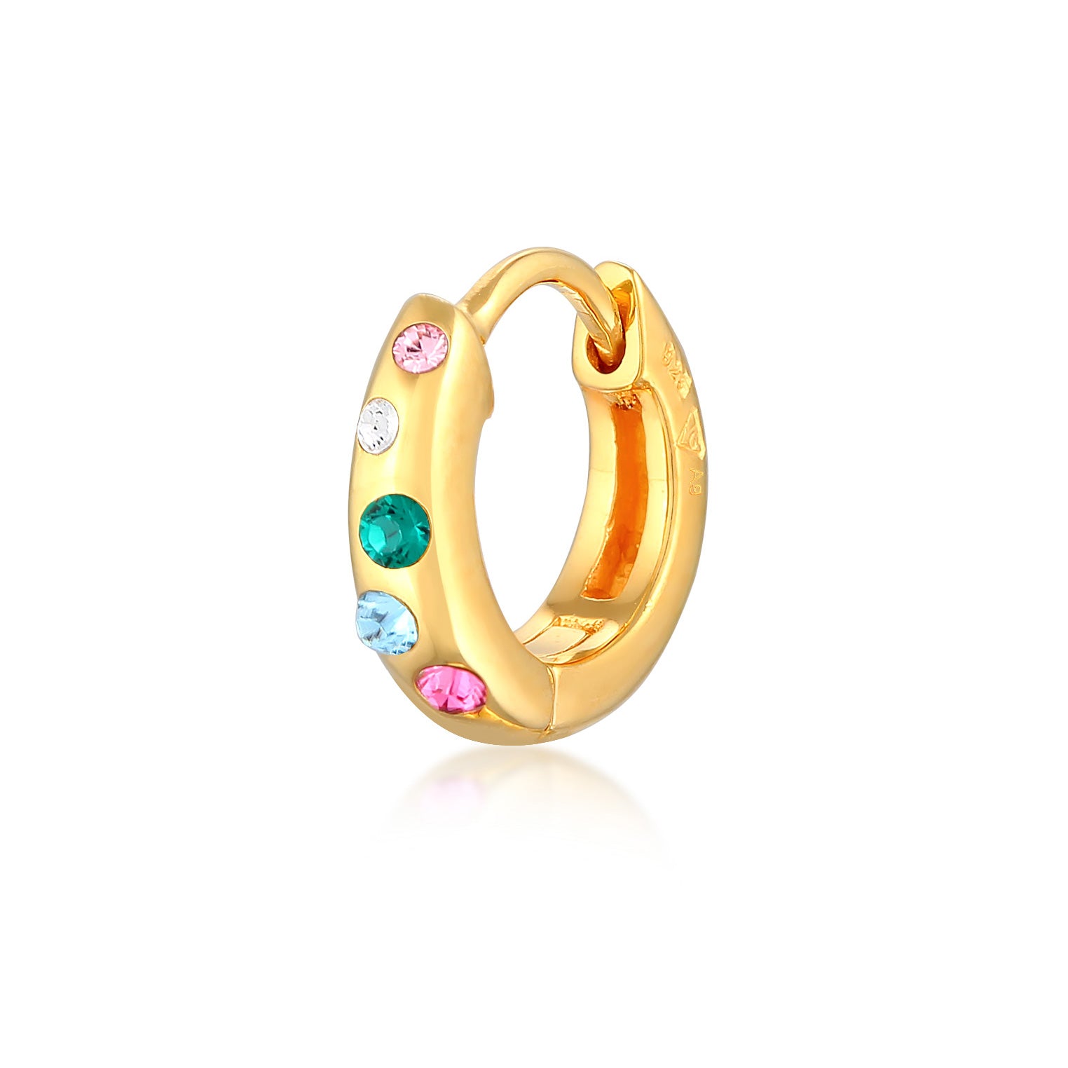 Gold - Elli | Creole | Kristall (Bunt) | 925er Sterling Silber Vergoldet