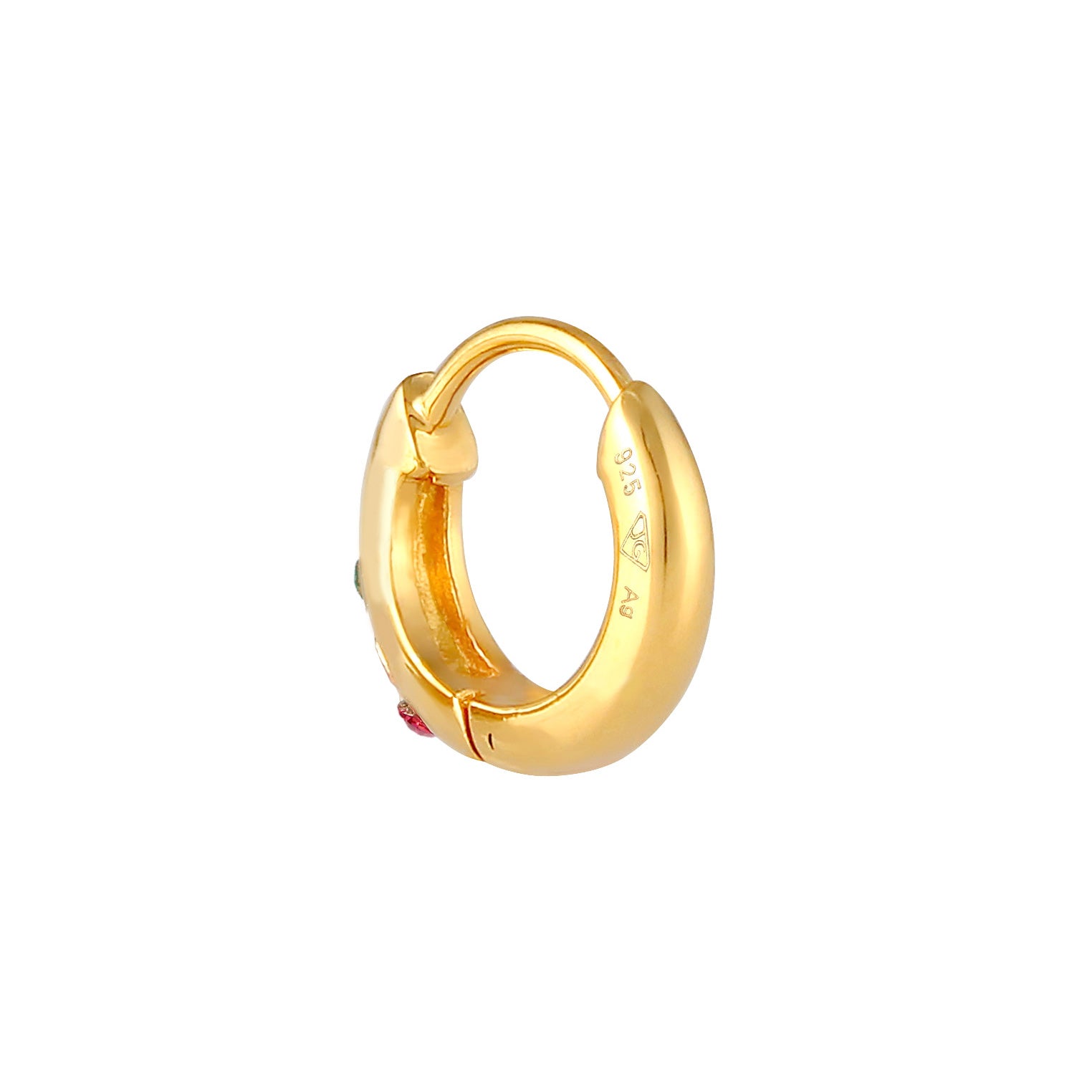 Gold - Elli | Creole | Kristall (Bunt) | 925er Sterling Silber Vergoldet