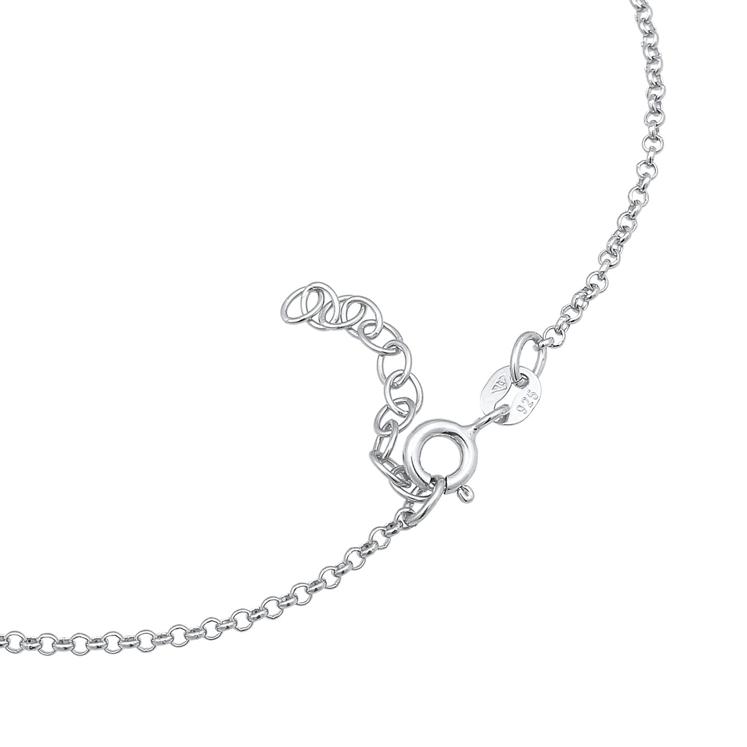 Silber - Elli | Fußkettchen Plättchen | Mit Kristallen von Swarovski® (Weiß) | 925er Sterling Silber
