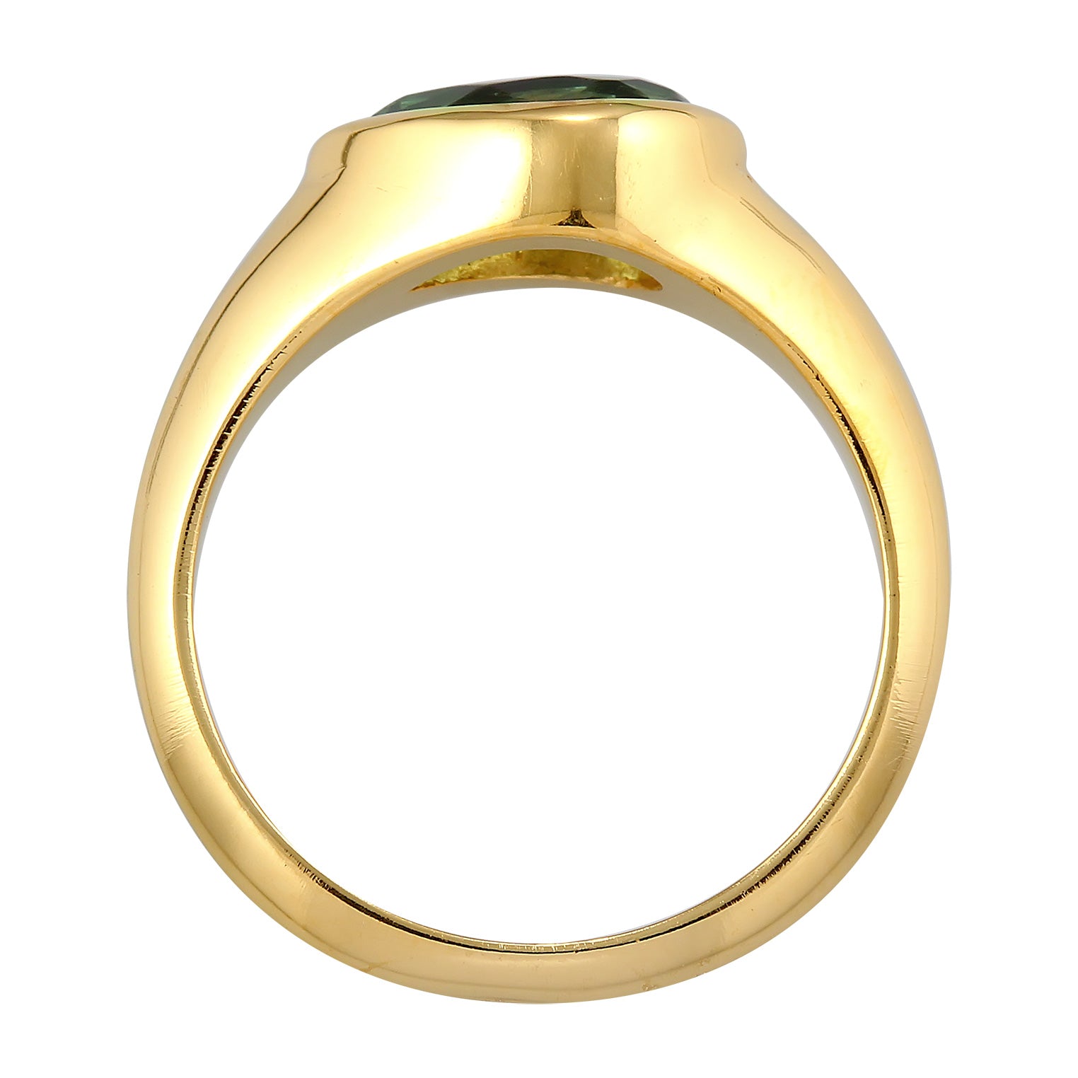 Gold - Elli PREMIUM | Solitär-Ring Klassik | Quarz (Grün) | 925er Sterling Silber