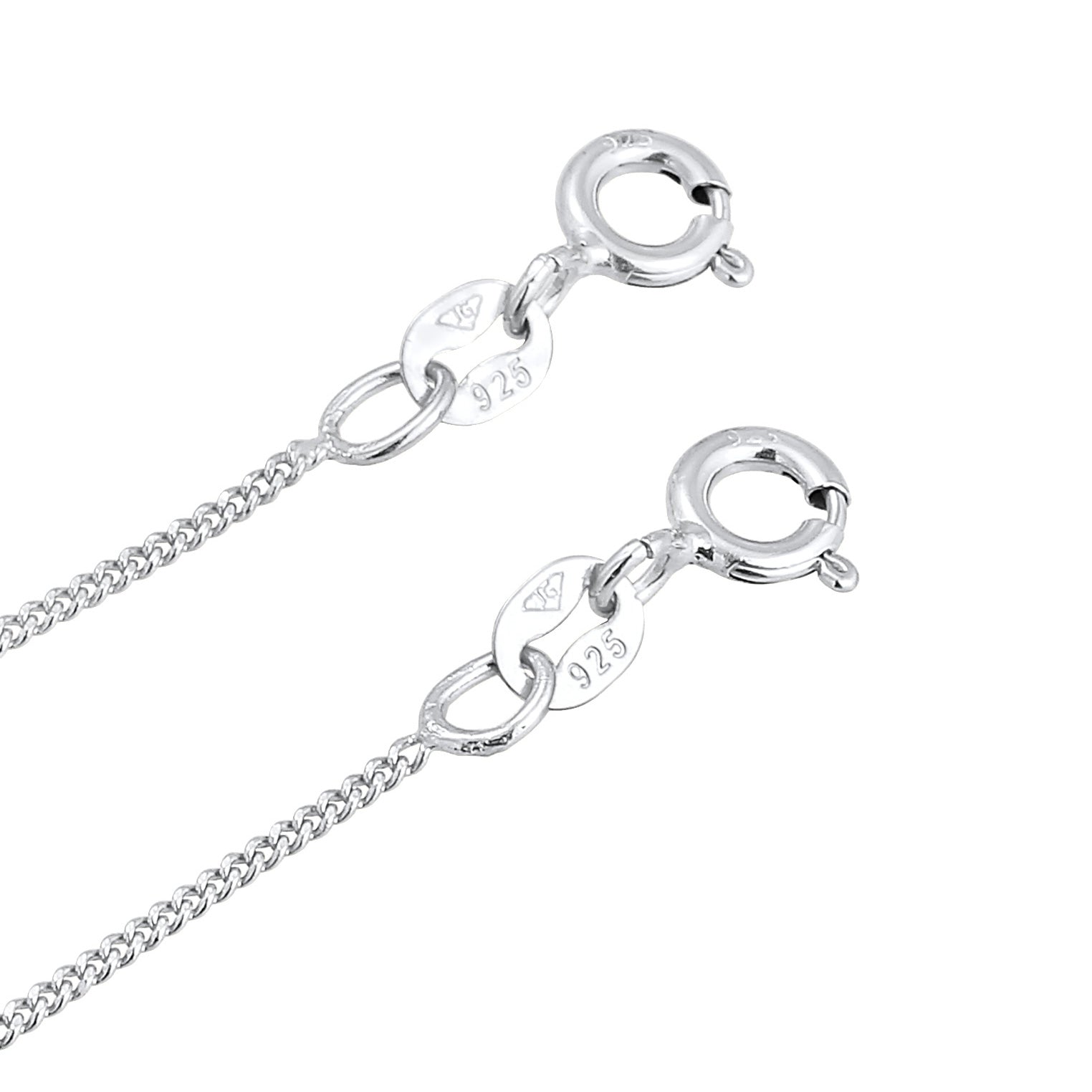 Silber - Elli | Fußkettchen Halbmond Set | 925er Sterling Silber