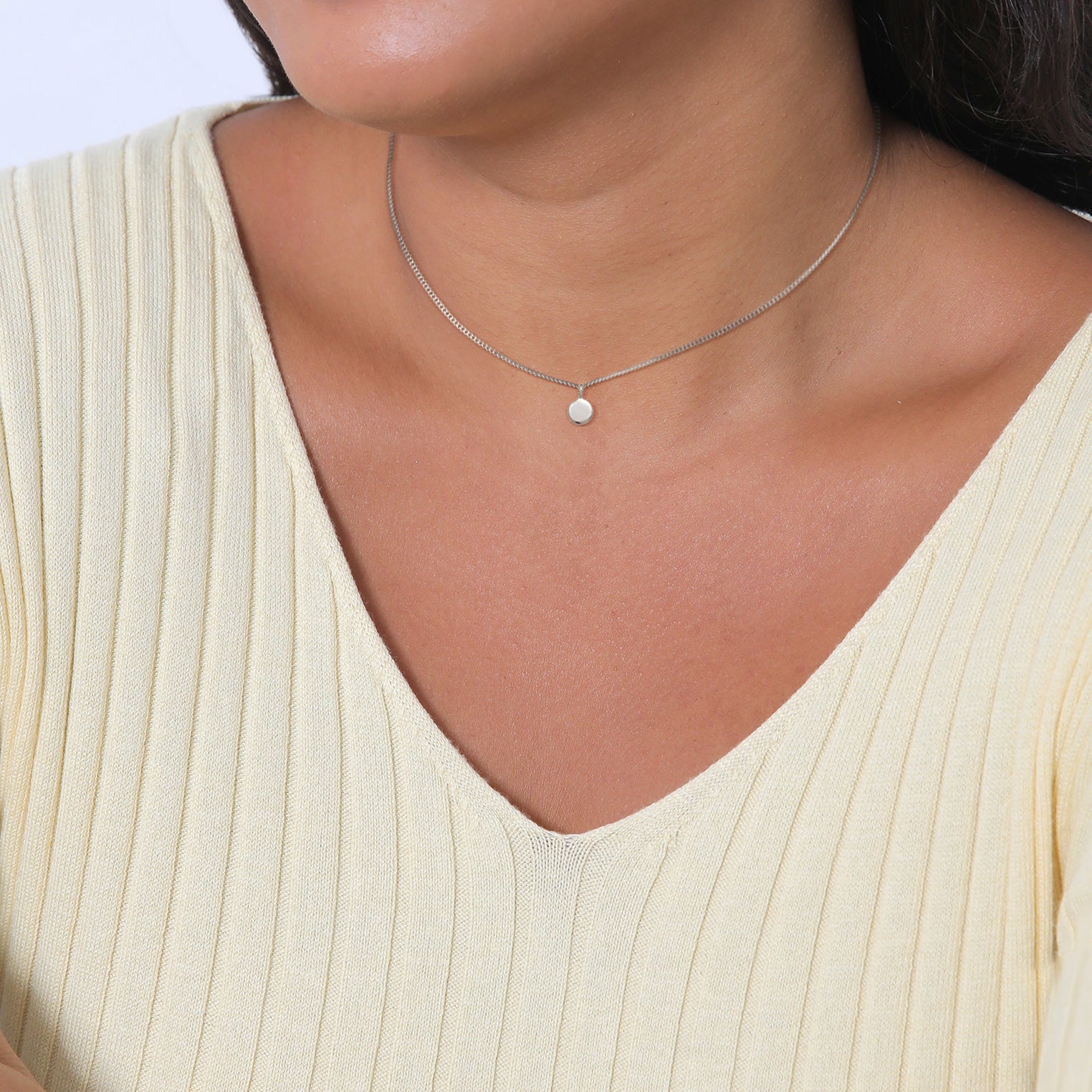Silber - Elli | Choker-Halskette Plättchen | 925er Sterling Silber