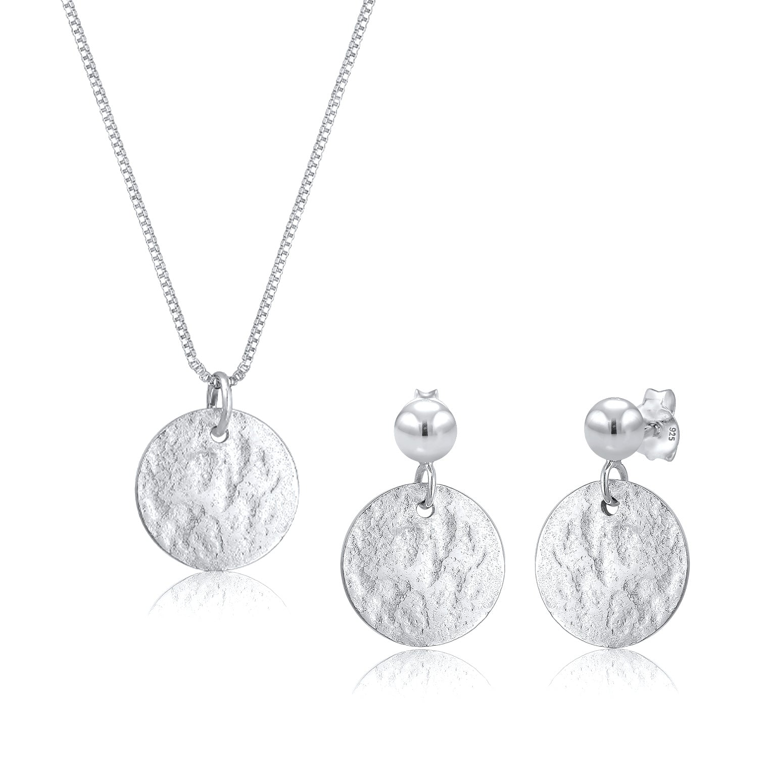 Silber - Elli | Schmuckset Plättchen Organic | 925er Sterling Silber