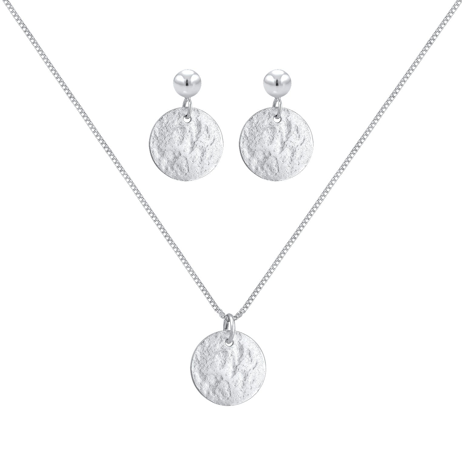 Silber - Elli | Schmuckset Plättchen Organic | 925er Sterling Silber