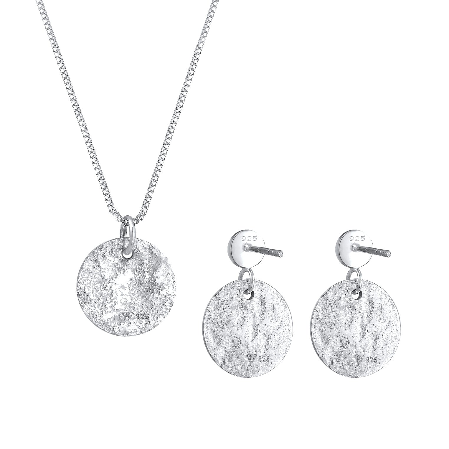 Silber - Elli | Schmuckset Plättchen Organic | 925er Sterling Silber