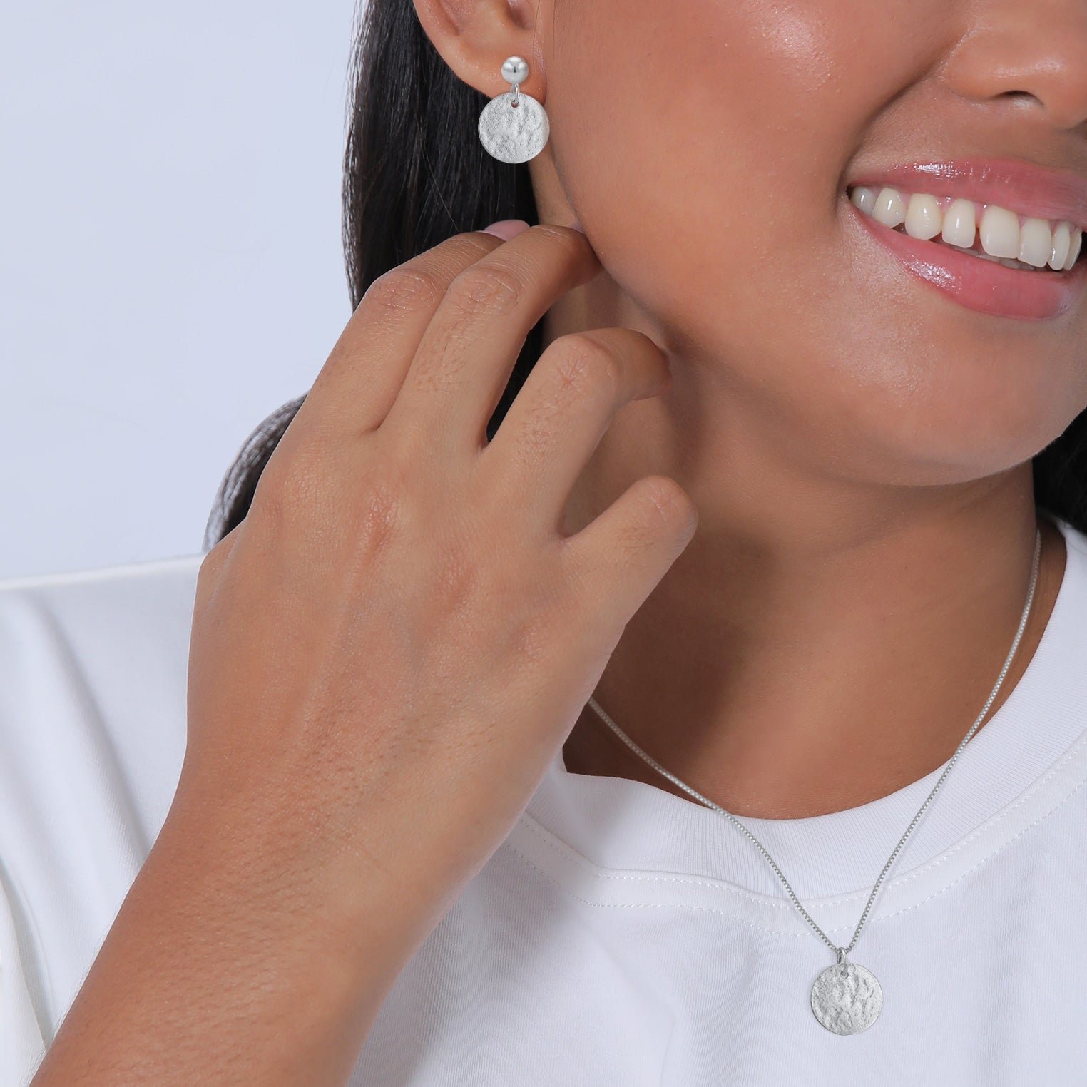 Silber - Elli | Schmuckset Plättchen Organic | 925er Sterling Silber