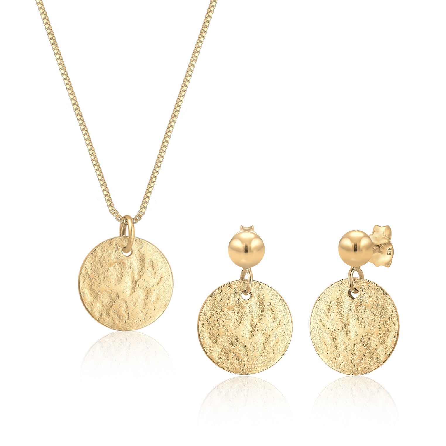 Gold - Elli | Schmuckset Plättchen Organic | 925er Sterling Silber