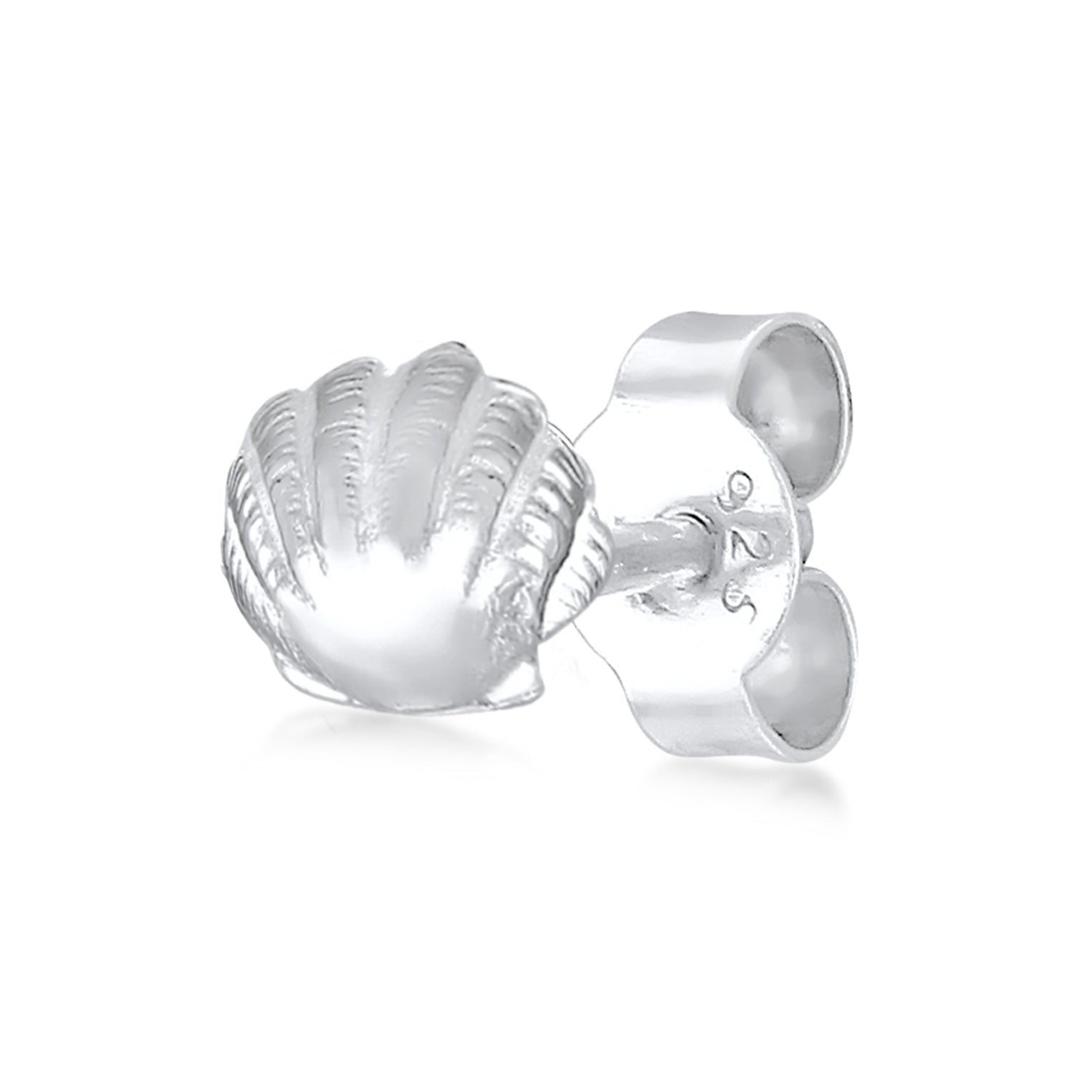 Silber - Elli | Ohrstecker Muschel | 925er Sterling Silber