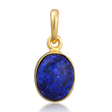 Gold - Elli | Anhänger Oval | Lapiz Lazuli (Blau) | 925er Sterling Silber