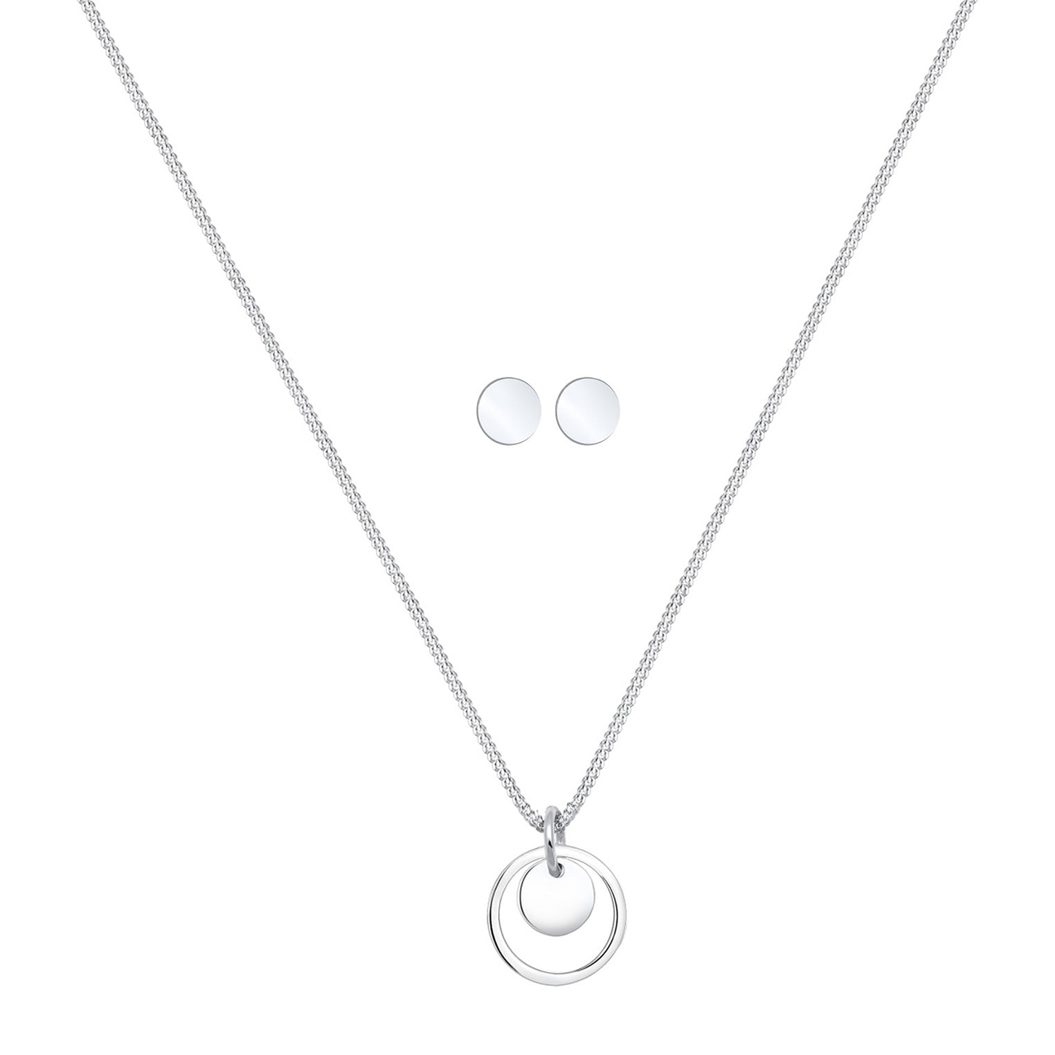 Silber - Elli | Schmuckset Plättchen Kreis | 925er Sterling Silber