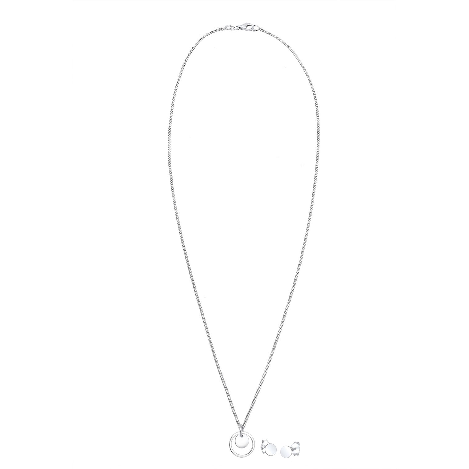 Silber - Elli | Schmuckset Plättchen Kreis | 925er Sterling Silber