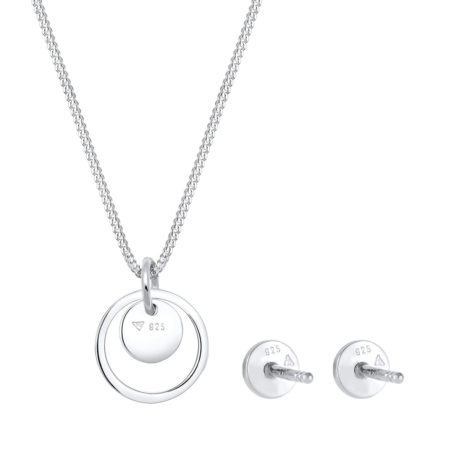 Silber - Elli | Schmuckset Plättchen Kreis | 925er Sterling Silber