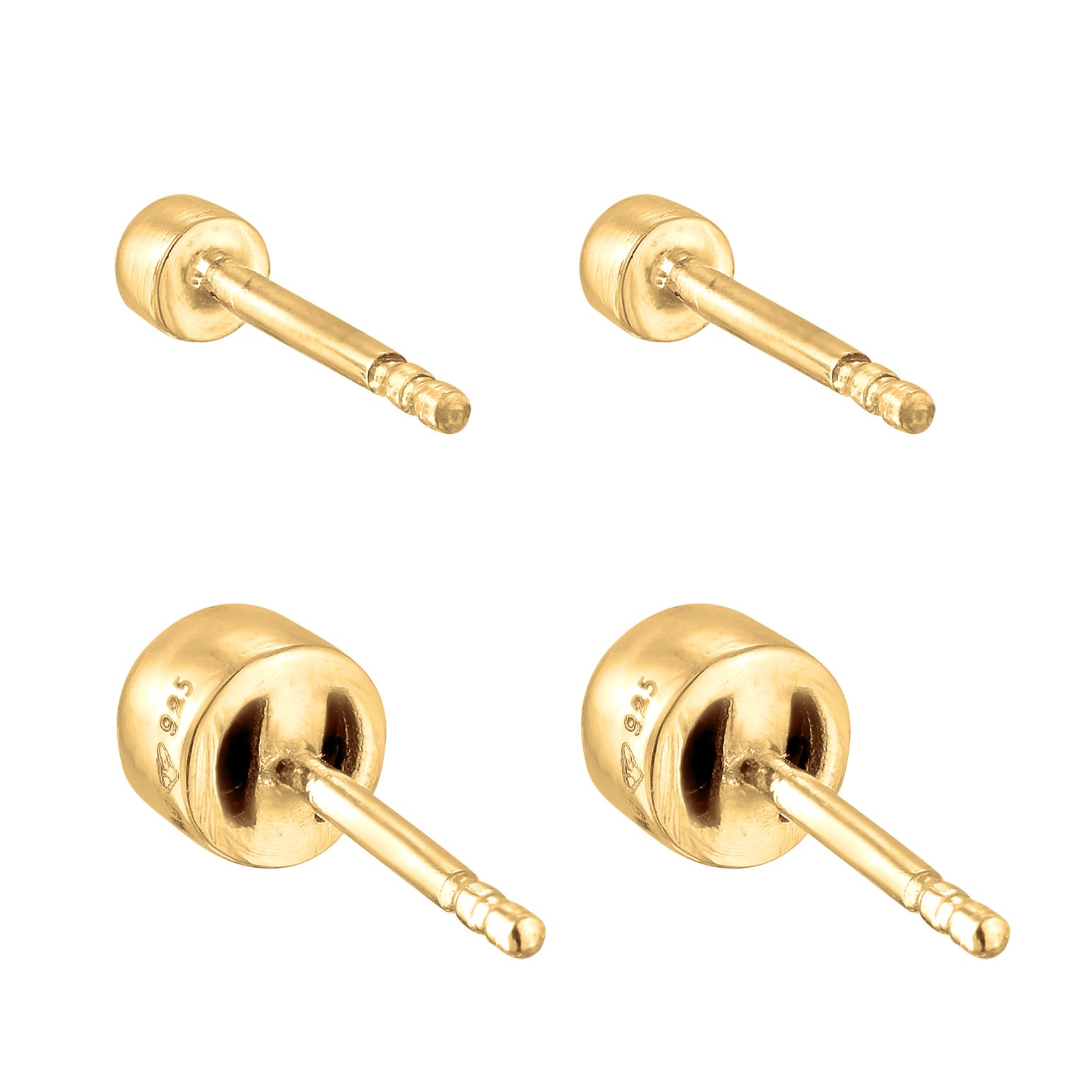 Gold - Elli | Ohrringset Rund | Kristall (Grün) | 925er Sterling Silber Vergoldet