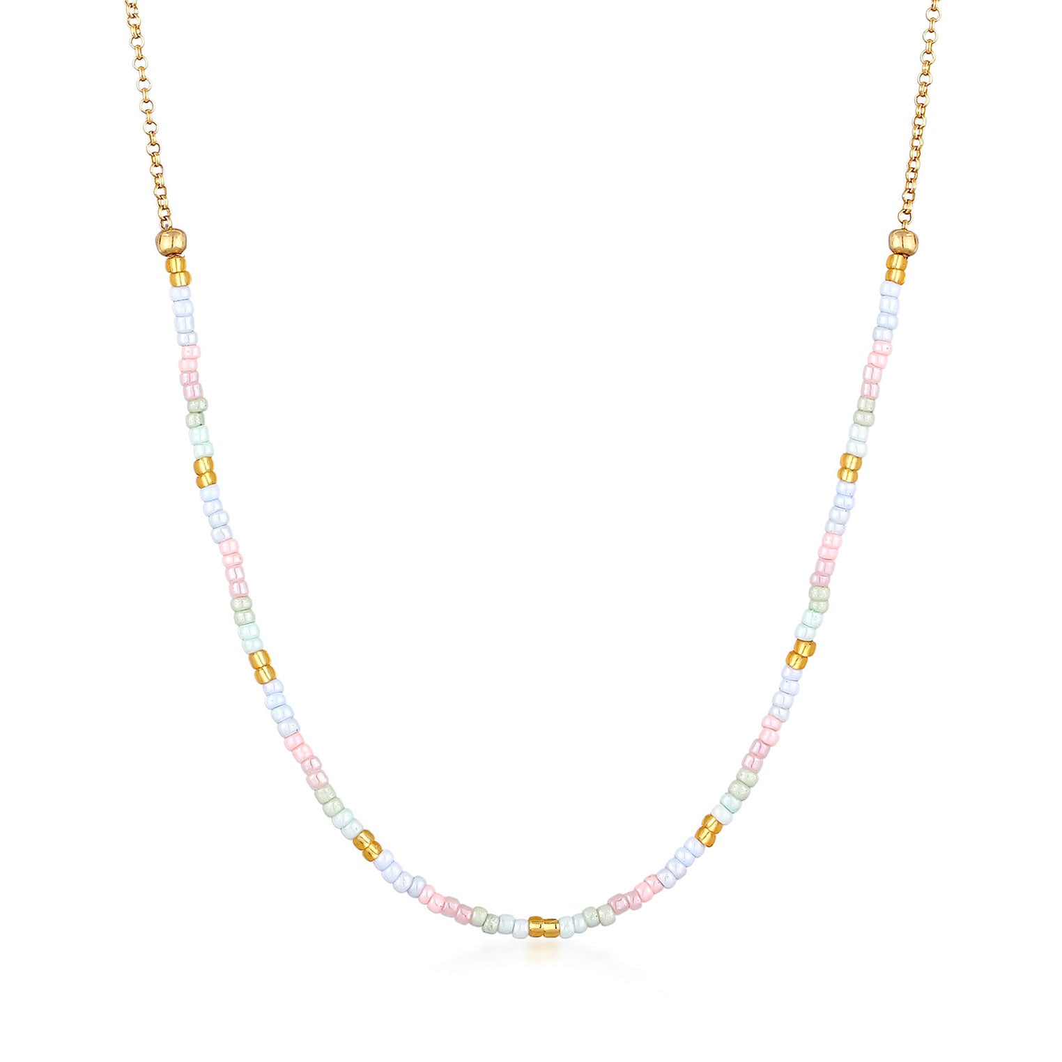 Gold - Elli | Halskette Kugeln Beads | 925er Sterling Silber Vergoldet